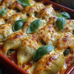 Cheesy Spinach Stuffed Shells Recipe