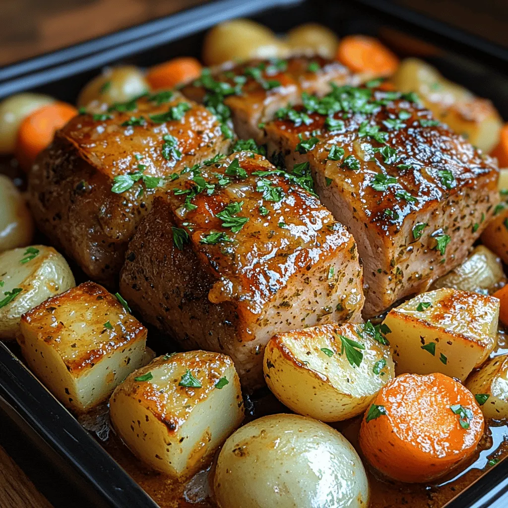 In recent years, slow cooker recipes have surged in popularity, becoming a staple in busy households across the nation. The allure of these culinary marvels lies in their ability to deliver mouthwatering meals with minimal effort. Whether it's a weeknight dinner or a weekend gathering, the convenience of tossing ingredients into a slow cooker and letting them simmer to perfection is undeniably appealing. Among the myriad of slow cooker options available, the <strong>Savory Slow Cooker Garlic Herb Pork Roast</strong> stands out as a deliciously hearty choice that promises to satisfy even the most discerning palates.” /></p>
</p>
<h2>Placement of the Pork Roast and the Significance of Cooking Liquid</h2>
</p>
<p>When preparing your <strong>Savory Slow Cooker Garlic Herb Pork Roast</strong>, the placement of the pork in the slow cooker is crucial for achieving optimal flavor and tenderness. Begin by placing the pork roast in the center of the slow cooker. This positioning allows for even heat distribution, ensuring that the meat cooks uniformly.</p>
</p>
<p>The cooking liquid is equally significant. It not only contributes to the flavor but also helps maintain moisture during the cooking process. For this recipe, a combination of chicken broth and a splash of white wine elevates the taste, creating a savory base that infuses the pork with aromatic herbs and garlic. The liquid should partially submerge the roast, allowing it to baste in its juices, which enhances both flavor and tenderness.</p>
</p>
<h2>Cooking Process and Time Management</h2>
</p>
<h3>Overview of Cooking Times: Low vs. High Settings</h3>
</p>
<p>The beauty of a slow cooker lies in its ability to cook food slowly and evenly, which is particularly advantageous for tougher cuts of meat like pork. For this recipe, you have two cooking options: low and high settings. Cooking on low typically takes about 6 to 8 hours, while the high setting can cook the pork in approximately 4 to 6 hours. If you have the luxury of time, opt for the low setting; it allows the flavors to meld beautifully and results in an exceptionally tender roast.</p>
</p>
<h3>Benefits of Low Cooking for Flavor Infusion and Tenderness</h3>
</p>
<p>Using the low setting not only enhances flavor infusion but also allows the collagen in the pork to break down more effectively, making the meat fork-tender. Slow cooking at a lower temperature allows the herbs and garlic to permeate the pork, resulting in a rich and satisfying flavor profile. Additionally, it minimizes the risk of drying out the meat, which can happen on higher settings if not monitored closely.</p>
</p>
<h3>Discussing the Versatility of the Recipe for Different Schedules</h3>
</p>
<p>One of the greatest advantages of this slow cooker recipe is its versatility. If you have a busy day ahead, feel free to prep the roast the night before. Simply place the seasoned pork in the slow cooker insert, cover it, and refrigerate overnight. In the morning, add the cooking liquid and set your slow cooker to low before heading out for the day. This way, you can return home to a delicious, home-cooked meal without the fuss.</p>
</p>
<h3>Importance of Checking for Doneness</h3>
</p>
<p>As the cooking time approaches, it’s important to check the roast for doneness. Using a meat thermometer is the most reliable way to determine if your pork is cooked through. The USDA recommends that pork be cooked to an internal temperature of 145°F (63°C) followed by a three-minute rest time. This ensures that the pork is safe to eat while remaining juicy and delicious.</p>
</p>
<h3>Explaining How to Use a Meat Thermometer and Signs of Fork-Tender Pork</h3>
</p>
<p>To accurately check the temperature, insert the meat thermometer into the thickest part of the roast, avoiding any bones, as they can give a false reading. If you don’t have a meat thermometer, look for signs of fork tenderness. The pork should easily shred with a fork when it is done. If it resists, it likely needs more time to cook.</p>
</p>
<h3>What to Do If the Roast Needs More Time to Cook</h3>
</p>
<p>If you check the roast and find that it hasn’t reached the desired temperature, simply cover the slow cooker and continue cooking for an additional 30 minutes to an hour. The low and slow method is forgiving, allowing for adjustments without compromising the final result.</p>
</p>
<h2>Serving Suggestions</h2>
</p>
<h3>Presentation Tips for Serving the Pork Roast</h3>
</p>
<p>Once your Savory Slow Cooker Garlic Herb Pork Roast is cooked to perfection, it’s time to serve it up. Carefully remove the roast from the slow cooker and let it rest for about 10 to 15 minutes. Resting allows the juices to redistribute, ensuring a moist roast when sliced.</p>
</p>
<p>For presentation, slice the pork roast against the grain into thick, even pieces. Arrange the slices on a platter, and spoon some of the cooking liquid over the top for added moisture and flavor. The aromatic herbs and garlic will create an inviting presentation that will impress your guests.</p>
</p>
<h3>How to Slice the Pork for Optimal Serving</h3>
</p>
<p>Slicing against the grain is key to a tender bite. Look for the direction in which the muscle fibers of the pork run and cut perpendicular to them. This technique breaks down the fibers, making the meat easier to chew and enhancing the overall dining experience.</p>
</p>
<h3>Suggestions for Garnishing with Fresh Parsley for Added Flavor and Color</h3>
</p>
<p>To elevate your dish, consider garnishing the platter with freshly chopped parsley. Not only does this add a pop of color, but it also complements the savory flavors of the pork. A sprinkle of fresh herbs can brighten the dish, making it visually appealing and inviting.</p>
</p>
<h3>Pairing Options for a Complete Meal</h3>
</p>
<p>To create a well-rounded meal, consider pairing your pork roast with a variety of side dishes. Here are a few suggestions:</p>
</p>
<p>– <strong>Roasted Vegetables</strong>: Carrots, potatoes, and Brussels sprouts roasted with olive oil and herbs make a perfect accompaniment.</p>
<p>– <strong>Garlic Mashed Potatoes</strong>: Creamy mashed potatoes infused with garlic provide a comforting base to soak up the delicious juices.</p>
<p>– <strong>Green Salad</strong>: A fresh salad with mixed greens, cherry tomatoes, and a light vinaigrette balances the richness of the roast.</p>
<p>– <strong>Crusty Bread</strong>: A loaf of crusty bread is perfect for mopping up any remaining juices on your plate.</p>
</p>
<h3>Ideas for Sauces or Gravies Using the Cooking Juices</h3>
</p>
<p>The cooking liquid left in the slow cooker can be transformed into a flavorful gravy. To do this, simply strain the liquid into a saucepan and bring it to a simmer over medium heat. If desired, thicken it with a slurry of cornstarch and water. This creates a rich sauce that enhances the flavor of the pork and makes for a delightful addition to your meal.</p>
</p>
<h2>Nutritional Information</h2>
</p>
<h3>Breakdown of the Nutritional Content per Serving</h3>
</p>
<p>A serving of Savory Slow Cooker Garlic Herb Pork Roast offers a balanced nutritional profile, making it a wholesome option for dinner. Based on a 4-ounce serving of pork with accompanying vegetables, here’s a breakdown:</p>
</p>
<p>– <strong>Calories</strong>: Approximately 260 calories</p>
<p>– <strong>Protein</strong>: 30g</p>
<p>– <strong>Fat</strong>: 12g</p>
<p>– <strong>Carbohydrates</strong>: 5g</p>
<p>– <strong>Fiber</strong>: 1g</p>
<p>– <strong>Sodium</strong>: 400mg</p>
</p>
<h3>Caloric Content and Key Nutrients from the Pork and Accompanying Vegetables</h3>
</p>
<p>Pork is a lean source of protein, providing essential amino acids necessary for muscle growth and repair. The accompanying vegetables contribute vitamins and minerals, such as vitamin A from carrots and potassium from potatoes, enhancing the overall nutritional value of the meal.</p>
</p>
<h3>Discussion on the Health Benefits of This Recipe</h3>
</p>
<p>This recipe is not only delicious but also health-conscious. The use of lean pork ensures a good source of protein while keeping the fat content in check. Coupled with nutrient-rich vegetables, this dish supports a balanced diet. The garlic and herbs used in the recipe also offer antioxidant properties, contributing to overall health.</p>
</p>
<h2>Conclusion</h2>
</p>
<p>In summary, the <strong>Savory Slow Cooker Garlic Herb Pork Roast</strong> is a simple yet flavorful dish that is perfect for family gatherings or cozy weeknight dinners. Its ease of preparation combined with the rich, savory flavors makes it a standout choice for any occasion. The slow cooking method not only enhances the taste but also allows for a tender roast that will impress your guests.</p>
</p>
<p>We encourage you to try this comforting meal and experience the joy of slow-cooked flavors in your home. Whether paired with vibrant sides or enjoyed on its own, this pork roast showcases the versatility of slow cooking and its ability to bring out the rich, satisfying flavors that define home-cooked meals. Embrace the ease of preparation and the delightful taste of this dish, and make it a staple in your culinary repertoire.</p>
</div>