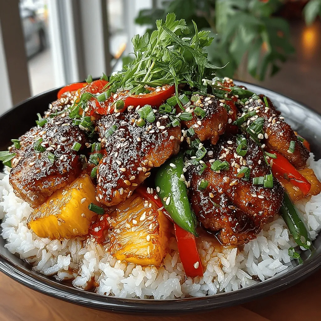In the realm of quick and flavorful meals, Teriyaki Chicken & Pineapple Stir Fry stands out as a vibrant and satisfying option that captures the essence of Asian-inspired cuisine. This dish marries tender chicken thighs with the natural sweetness of fresh pineapple, complemented by a colorful medley of vegetables. Coated in a rich teriyaki sauce, it creates a harmonious blend of flavors and textures that is not only appealing to the taste buds but also visually striking. Perfect for weeknight dinners, this stir fry is a go-to recipe that delivers both convenience and nutrition.