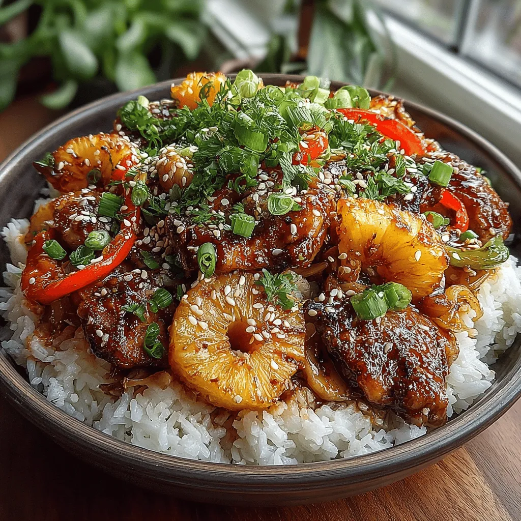 In the realm of quick and flavorful meals, Teriyaki Chicken & Pineapple Stir Fry stands out as a vibrant and satisfying option that captures the essence of Asian-inspired cuisine. This dish marries tender chicken thighs with the natural sweetness of fresh pineapple, complemented by a colorful medley of vegetables. Coated in a rich teriyaki sauce, it creates a harmonious blend of flavors and textures that is not only appealing to the taste buds but also visually striking. Perfect for weeknight dinners, this stir fry is a go-to recipe that delivers both convenience and nutrition.