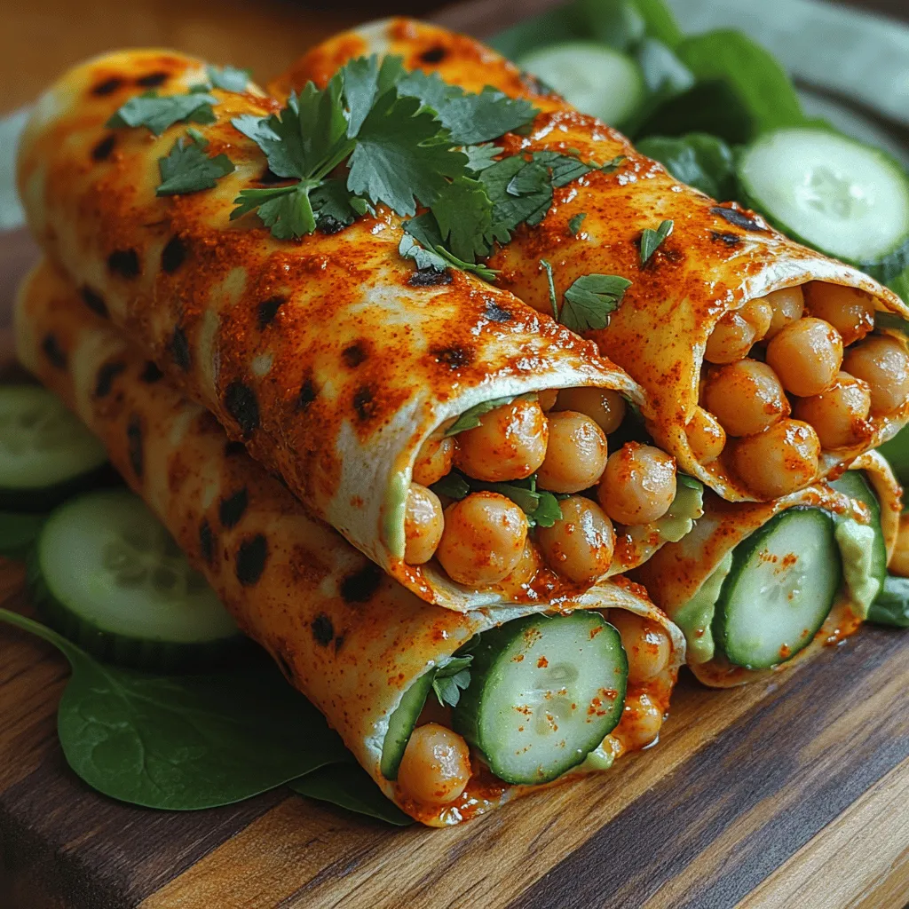 Wraps have become a beloved meal option in kitchens worldwide due to their versatility, convenience, and health benefits. Whether enjoyed for lunch, dinner, or a quick snack, wraps can be customized to suit any dietary preference or taste. As more people embrace plant-based eating, the need for flavorful and satisfying vegetarian dishes is on the rise. Among these, <strong>Smoky Harissa Chickpea Wraps</strong> stand out as a vibrant and nutritious choice that is both easy to prepare and packed with flavor.” /></p>
</p>
<h2>Sautéing for Crispy Perfection</h2>
</p>
<p>To achieve that delightful crispy texture in your Smoky Harissa Chickpea Wraps, sautéing the chickpeas is essential. Begin by heating a tablespoon of olive oil over medium-high heat in a large skillet. Once the oil is shimmering, add your drained and rinsed chickpeas.</p>
</p>
<h3>Cooking Technique for Crispy Texture</h3>
</p>
<p>1. <strong>Spread Evenly</strong>: Spread the chickpeas in a single layer in the skillet. This will help them cook evenly and develop that sought-after crispiness.</p>
</p>
<p>2. <strong>Sautéing</strong>: Allow the chickpeas to sauté without stirring for the first 4-5 minutes. This undisturbed cooking time helps create a nice crust on one side.</p>
</p>
<p>3. <strong>Stirring</strong>: After the initial sauté, stir the chickpeas and allow them to cook for another 3-5 minutes. Keep an eye on them to avoid burning; you want a golden-brown color, not charred.</p>
</p>
<p>4. <strong>Temperature Control</strong>: Maintain medium-high heat throughout the sautéing process. If you notice the chickpeas browning too quickly, reduce the heat slightly. A controlled temperature is key to achieving that perfect balance between crispiness and tenderness.</p>
</p>
<p>5. <strong>Seasoning</strong>: Sprinkle in your harissa paste, smoked paprika, garlic powder, and a pinch of salt during the last minute of cooking. This allows the spices to toast slightly, enhancing their flavors and infusing the chickpeas beautifully.</p>
</p>
<h2>Constructing the Perfect Wrap</h2>
</p>
<p>Once your chickpeas are perfectly sautéed, it’s time to assemble your wraps. The construction of the wrap is crucial for balancing flavors and textures, ensuring each bite is as satisfying as the last.</p>
</p>
<h3>Step-by-Step Assembly</h3>
</p>
<p>1. <strong>Choose Your Base</strong>: Start with a large, soft tortilla or wrap of your choice. Whole wheat, spinach, or gluten-free options work well here.</p>
</p>
<p>2. <strong>Layering Ingredients</strong>: Begin by placing a generous amount of sautéed chickpeas in the center of the wrap. This forms the hearty base.</p>
</p>
<p>3. <strong>Add Freshness</strong>: Next, layer in fresh vegetables such as shredded lettuce, diced tomatoes, and sliced cucumbers. These ingredients add a refreshing crunch that contrasts beautifully with the warmth of the chickpeas.</p>
</p>
<p>4. <strong>Creamy Tahini Sauce</strong>: Drizzle a good amount of your tahini sauce over the top. The creaminess of the tahini will meld with the warm chickpeas and crisp veggies, creating a delightful flavor profile.</p>
</p>
<p>5. <strong>Wrap It Up</strong>: Fold in the sides of the tortilla, then roll from the bottom up to enclose all the delicious fillings. Make sure to tuck in the sides as you roll for a secure wrap.</p>
</p>
<p>6. <strong>Slice and Serve</strong>: For an elegant presentation, slice the wrap in half diagonally and place it on a plate with the cut side facing up.</p>
</p>
<h2>Drizzling the Tahini Sauce: Customizing Flavor</h2>
</p>
<p>The tahini sauce is a star player in this recipe, bringing all the ingredients together with its rich, nutty flavor. However, customization is key to making this sauce fit your personal taste.</p>
</p>
<h3>Customization Ideas</h3>
</p>
<p>1. <strong>Basic Tahini Sauce</strong>: Start with the classic combination of tahini, lemon juice, garlic, and water. Adjust the water for your desired consistency.</p>
</p>
<p>2. <strong>Add Heat</strong>: For those who enjoy a kick, try adding a pinch of cayenne pepper or a dash of hot sauce to the tahini sauce.</p>
</p>
<p>3. <strong>Herb Infusion</strong>: Fresh herbs like cilantro, parsley, or dill can elevate your tahini sauce with a burst of freshness. Blend them into the sauce for a vibrant addition.</p>
</p>
<p>4. <strong>Sweeten It Up</strong>: If you prefer a sweeter sauce, add a teaspoon of maple syrup or honey (for non-vegan options) to balance the nuttiness of the tahini.</p>
</p>
<p>5. <strong>Texture Tweaks</strong>: For a thicker sauce, reduce the amount of water; for a thinner sauce, add more. This flexibility allows you to adapt to your personal preference.</p>
</p>
<h2>Serving Suggestions and Presentation</h2>
</p>
<p>When it comes to serving your Smoky Harissa Chickpea Wraps, presentation and serving style can enhance the overall dining experience. Here are some creative ideas:</p>
</p>
<h3>Elevating Your Dining Experience</h3>
</p>
<p>1. <strong>Plating</strong>: Use colorful plates to make your wraps pop. A white plate can provide a beautiful contrast against the vibrant colors of the wrap filling.</p>
</p>
<p>2. <strong>Garnishing</strong>: Add a sprinkle of sesame seeds or chopped herbs on top of the wraps for visual appeal and an extra layer of flavor.</p>
</p>
<p>3. <strong>Accompaniments</strong>: Serve with sides like a refreshing cucumber salad or a light tabbouleh for a complete meal. These complement the wraps and enhance the overall freshness of the dish.</p>
</p>
<h2>Serving Options for Any Occasion</h2>
</p>
<p>These Smoky Harissa Chickpea Wraps are incredibly versatile, making them perfect for various occasions. Here are a few serving options to consider:</p>
</p>
<h3>Casual Meals and Picnics</h3>
</p>
<p>– <strong>Quick Weeknight Dinner</strong>: Perfect for a busy weeknight, these wraps come together quickly and can be served with a side of baked sweet potato fries for a filling meal.</p>
</p>
<p>– <strong>Picnic-Friendly</strong>: Wrap them tightly in parchment paper or foil for an easy grab-and-go option. They travel well and are great for outdoor gatherings.</p>
</p>
<h3>Meal Prep Convenience</h3>
</p>
<p>– <strong>Make-Ahead</strong>: Prepare the chickpeas and sauce in advance and store them separately in airtight containers. Assemble the wraps fresh when you’re ready to eat.</p>
</p>
<p>– <strong>Batch Cooking</strong>: Scale up the recipe for meal prep, ensuring you have a delicious and nutritious option ready to go throughout the week.</p>
</p>
<h3>Pairing Options</h3>
</p>
<p>– <strong>Salads</strong>: Pair with a simple green salad drizzled with vinaigrette for a light and refreshing touch.</p>
</p>
<p>– <strong>Dips</strong>: Serve with hummus or a spicy salsa for an extra punch and variety in flavors.</p>
</p>
<h2>Creative Presentation Ideas</h2>
</p>
<p>To impress your guests or family, consider these creative presentation ideas when serving your wraps:</p>
</p>
<h3>Visually Appealing Arrangements</h3>
</p>
<p>1. <strong>Wrap Platter</strong>: Arrange sliced wraps on a large serving platter, alternating the cut sides for visual interest.</p>
</p>
<p>2. <strong>Color Coordination</strong>: Use a variety of colorful ingredients to create an eye-catching display. Think of vibrant greens, reds, and yellows that will excite the palate.</p>
</p>
<p>3. <strong>Serving Dishes</strong>: Use rustic wooden boards or bright ceramic bowls to serve the wraps and sauces, adding an inviting touch to your meal.</p>
</p>
<h2>Nutritional Information and Benefits</h2>
</p>
<p>These Smoky Harissa Chickpea Wraps are not only delicious but also packed with nutritional benefits. Here’s a breakdown of the key components.</p>
</p>
<h3>Caloric Breakdown and Nutritional Value</h3>
</p>
<p>– <strong>Calories</strong>: Each wrap contains approximately 350-400 calories, depending on the size of the tortilla and the amount of tahini sauce used.</p>
</p>
<p>– <strong>Macronutrients</strong>: Each wrap generally provides about:</p>
<p>– <strong>Protein</strong>: 15-18g (thanks to the chickpeas)</p>
<p>– <strong>Fat</strong>: 10-15g (mainly from tahini and olive oil)</p>
<p>– <strong>Carbohydrates</strong>: 50-55g (from the wrap and vegetables)</p>
</p>
<h3>Health Benefits</h3>
</p>
<p>1. <strong>Plant-Based Nutrition</strong>: Chickpeas are a fantastic source of plant-based protein and fiber, promoting satiety and digestive health.</p>
</p>
<p>2. <strong>Rich in Nutrients</strong>: The wraps are loaded with vitamins and minerals, particularly from fresh vegetables, aiding immune function and overall health.</p>
</p>
<p>3. <strong>Healthy Fats</strong>: The use of tahini provides healthy fats, which are essential for heart health and help in the absorption of fat-soluble vitamins.</p>
</p>
<h2>Aligning with Dietary Preferences</h2>
</p>
<p>One of the best aspects of these wraps is their adaptability to various dietary needs:</p>
</p>
<h3>Flexibility in Ingredients</h3>
</p>
<p>– <strong>Vegan and Vegetarian</strong>: The recipe is inherently vegan, making it suitable for plant-based diets.</p>
</p>
<p>– <strong>Gluten-Free Options</strong>: Use gluten-free tortillas to make this dish accessible for those with gluten sensitivities.</p>
</p>
<p>– <strong>Ingredient Substitution</strong>: Feel free to substitute ingredients based on availability or preference. For example, swap out chickpeas for black beans, or use a different sauce like a yogurt-based dressing for a non-vegan option.</p>
</p>
<h2>Conclusion: The Allure of Smoky Harissa Chickpea Wraps</h2>
</p>
<p>In summary, Smoky Harissa Chickpea Wraps offer a vibrant and nutritious meal that is easy to prepare and customize. With their delightful combination of flavors and textures, these wraps are perfect for any occasion—whether it’s a casual dinner at home, a picnic in the park, or a meal prep option for the week ahead.</p>
</p>
<p>Their nutritional value, combined with their versatility, makes them a fantastic addition to any culinary repertoire. So gather your ingredients, get creative with your toppings, and enjoy the delicious experience of making and savoring these Smoky Harissa Chickpea Wraps. Embrace the ease of preparation, the joy of plant-based nutrition, and the satisfaction that comes from creating a flavorful and wholesome meal.</p>
</div>
