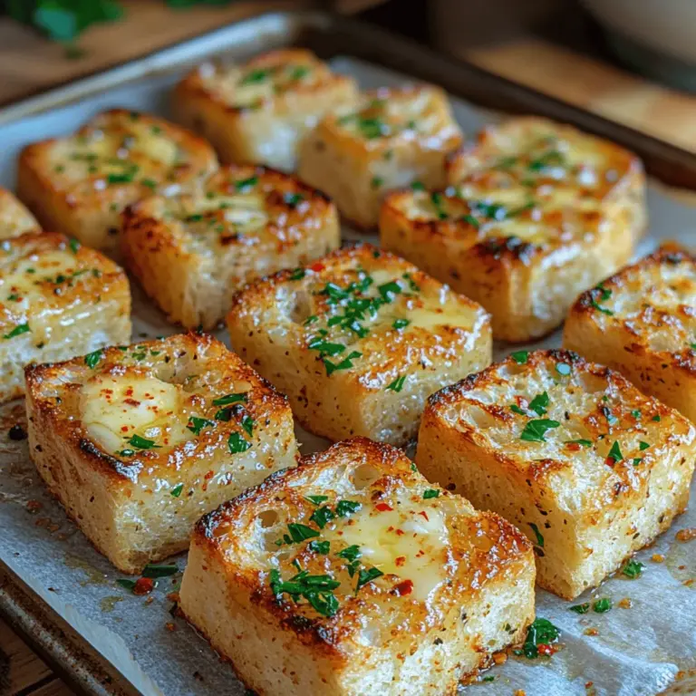 When preparing your crunchy garlic butter croutons, one of the most essential steps is ensuring that the croutons are spread out in a single layer on the baking sheet. This simple yet critical technique allows for even heat distribution, preventing any soggy or undercooked pieces. When croutons are piled on top of one another, moisture gets trapped, leading to uneven cooking. A single layer maximizes the exposure to heat, allowing each piece to become beautifully golden brown and crisp.
