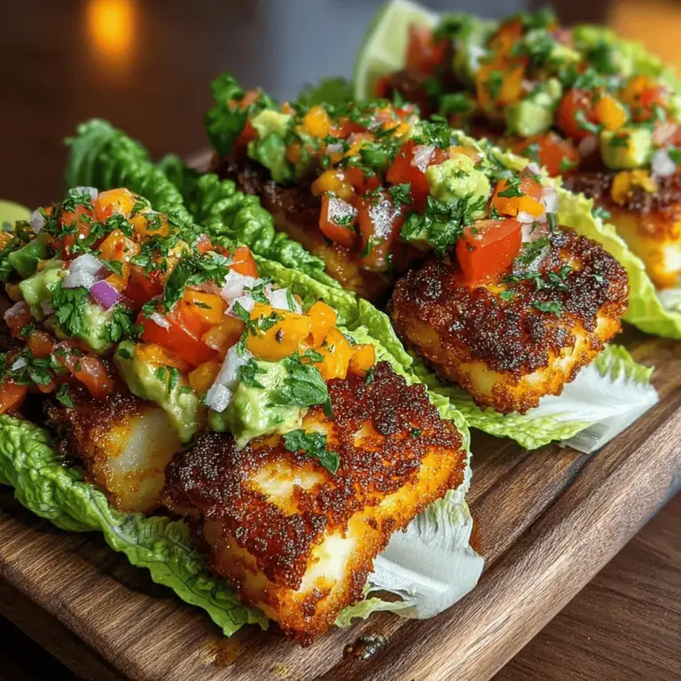 In the landscape of modern gastronomy, the interplay between diverse textures and vibrant flavors often leads to culinary innovations that not only tantalize the taste buds but also offer a feast for the eyes. Among these delightful creations are Crispy Halloumi Taco Lettuce Wraps—a dish that elegantly combines the satisfying crunch of fried Halloumi cheese with the fresh, crispness of lettuce and an array of colorful vegetables. This recipe is not just a meal; it is an experience that invites you to explore the versatility of plant-based ingredients while indulging in the rich flavors of Mediterranean cuisine.