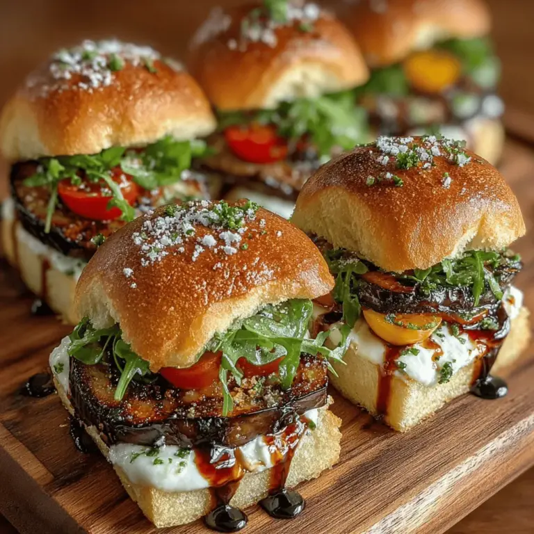 If you’re on the lookout for a delicious and inventive appetizer that brings together fresh flavors and a satisfying texture, look no further than Mini Caprese Eggplant Sliders. This delightful dish combines the classic elements of a Caprese salad with the fun and finger-friendly concept of sliders, making it a perfect choice for gatherings, parties, or even a cozy night in. The combination of roasted eggplant, creamy mozzarella, and vibrant tomatoes brings a burst of color and flavor to your plate, ensuring that these sliders will be a hit with everyone, whether they adhere to a vegetarian diet or simply enjoy the taste of fresh produce.