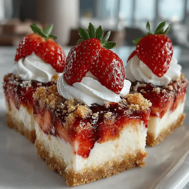 As summer approaches, the search for the perfect dessert to cool down and delight guests begins. Enter Frosty Strawberry Bliss Bars, a refreshing and indulgent treat that is sure to be the highlight of any warm-weather gathering. These bars combine the natural sweetness of fresh strawberries with the creamy textures of Greek yogurt and heavy cream, creating a dessert that is both satisfying and unique. Not only are these bars easy to make, but they also offer a delightful balance between indulgence and health, making them an ideal choice for those warm afternoons when you want to enjoy something sweet without straying too far from nutritious options.