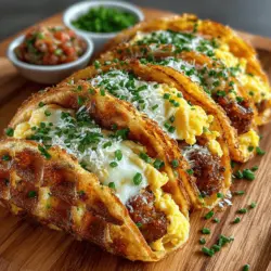 Breakfast is often hailed as the most important meal of the day, and what better way to start your morning than with a delightful fusion of flavors and textures? The Mini Sausage and Egg Waffle Tacos transform classic breakfast components into a fun and portable meal option that excites the palate. This innovative recipe brings together the beloved elements of waffles, scrambled eggs, and savory sausage in a way that not only satisfies hunger but also offers a unique twist on traditional breakfast fare.