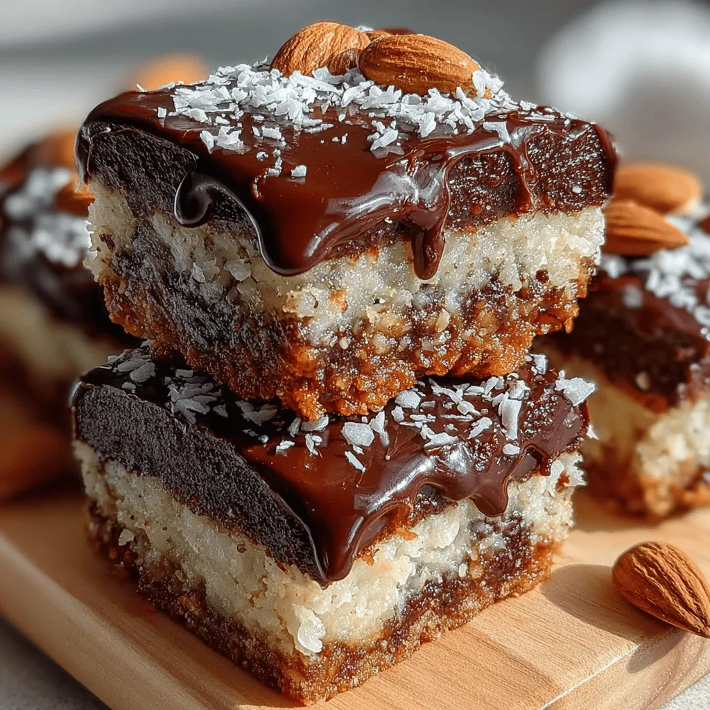 Homemade treats have a unique way of bringing joy, comfort, and a sense of accomplishment into our lives. Whether it's the smell of freshly baked cookies wafting through the kitchen or the satisfaction of crafting a delicious dessert from scratch, there’s something special about creating your own snacks at home. One delightful option that perfectly balances indulgence and nutrition is the Frozen Chocolate Almond Coconut Squares. This treat is not just a sweet escape; it’s also a wholesome snack that caters to various dietary preferences, making it a fantastic addition to your recipe repertoire.