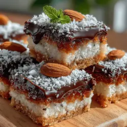 Homemade treats have a unique way of bringing joy, comfort, and a sense of accomplishment into our lives. Whether it's the smell of freshly baked cookies wafting through the kitchen or the satisfaction of crafting a delicious dessert from scratch, there’s something special about creating your own snacks at home. One delightful option that perfectly balances indulgence and nutrition is the Frozen Chocolate Almond Coconut Squares. This treat is not just a sweet escape; it’s also a wholesome snack that caters to various dietary preferences, making it a fantastic addition to your recipe repertoire.