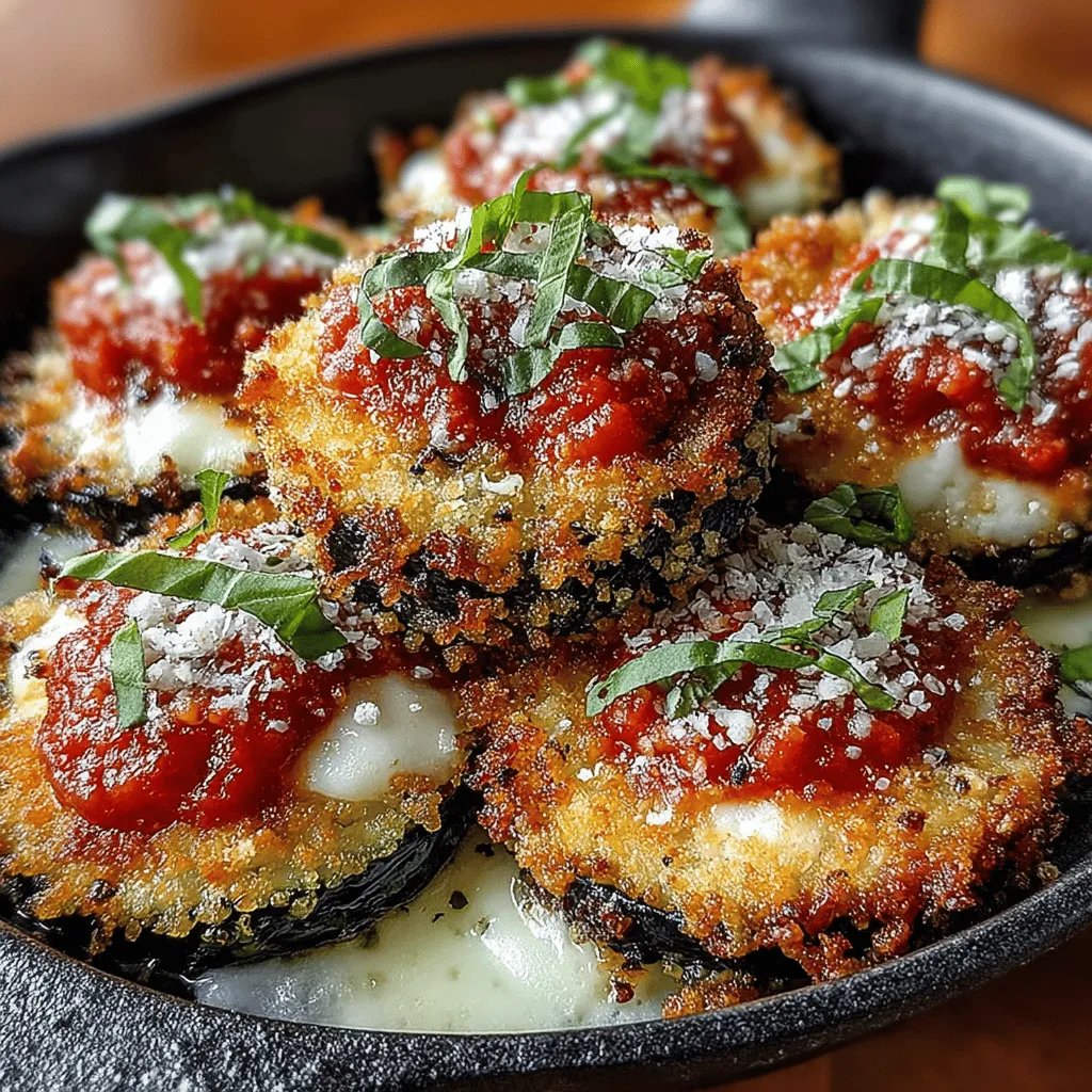 Eggplant Parmesan is a beloved comfort food that has graced tables across the globe for generations. Traditionally made by frying breaded slices of eggplant, layering them with marinara sauce and cheese, and baking until bubbly, this dish can be rich and indulgent. However, with the rise of health-conscious cooking, many are seeking ways to enjoy their favorite recipes without the extra calories and fat. Enter <strong>Air Fryer Eggplant Parmesan Rounds</strong>—a healthy and delicious alternative that captures all the savory goodness of the original while utilizing the power of the air fryer.” /></p>
</p>
<p>Creating a delicious dish that is both satisfying and healthy can sometimes feel like a challenge, especially when it comes to comfort foods. Air Fryer Eggplant Parmesan Rounds provide a fantastic solution, delivering the rich flavors of traditional Eggplant Parmesan with a fraction of the oil and calories. In this section, we’ll explore the detailed instructions for preparing the eggplant, the dredging process, cooking techniques, and serving suggestions that will make your dish a standout at any meal.</p>
</p>
<h2>Preparing the Eggplant</h2>
</p>
<h3>Salting and Rinsing</h3>
<p>The first crucial step in preparing your eggplant rounds is salting them. This process helps draw out excess moisture, which can make your eggplant soggy and spongy during cooking. It also reduces the naturally bitter flavor that some eggplants can have.</p>
</p>
<p>1. <strong>Slice the Eggplant</strong>: Begin by slicing your eggplant into rounds about 1/2 inch thick. Consistency in thickness is key to ensure even cooking.</p>
</p>
<p>2. <strong>Salt the Rounds</strong>: Lay the eggplant slices on a clean kitchen towel or a large plate. Generously sprinkle salt on both sides of the rounds. Allow them to sit for about 30 minutes. You will notice moisture beads forming on the surface.</p>
</p>
<p>3. <strong>Rinse and Dry</strong>: After 30 minutes, rinse the eggplant rounds under cold water to remove the salt. Then, use paper towels to pat them dry thoroughly. This step is vital as excess moisture can interfere with achieving that perfect crispy texture in the air fryer.</p>
</p>
<h2>Setting Up the Dredging Stations</h2>
</p>
<h3>Organization for Efficiency</h3>
<p>Having a well-organized dredging station will streamline your cooking process. Here’s how to set it up effectively:</p>
</p>
<p>1. <strong>Prepare Three Shallow Dishes</strong>:</p>
<p>– <strong>Flour Mixture</strong>: Combine all-purpose flour with a pinch of salt and pepper in the first shallow dish.</p>
<p>– <strong>Egg Wash</strong>: In the second dish, whisk together eggs and a splash of water or milk to create a smooth egg wash.</p>
<p>– <strong>Breadcrumb Mixture</strong>: In the third dish, mix together breadcrumbs, grated Parmesan cheese, Italian seasoning, and garlic powder. This mix adds flavor and helps achieve that golden crust.</p>
</p>
<p>2. <strong>Arrange the Dishes</strong>: Place the flour mixture, egg wash, and breadcrumb mixture in that order, making a smooth assembly line. This setup minimizes mess and maximizes efficiency as you coat each eggplant round.</p>
</p>
<h2>Dredging the Eggplant Rounds</h2>
</p>
<h3>Techniques for Even Coating</h3>
<p>With your eggplant prepared and dredging station set up, it’s time to coat the rounds. Follow these steps for optimal results:</p>
</p>
<p>1. <strong>Coat with Flour</strong>: Take a slice of eggplant and dip it into the flour mixture, ensuring it’s evenly coated on both sides. Shake off any excess flour.</p>
</p>
<p>2. <strong>Dip in Egg Wash</strong>: Next, dip the floured eggplant round into the egg wash. Let any excess egg drip off before moving to the breadcrumb mixture.</p>
</p>
<p>3. <strong>Coat with Breadcrumbs</strong>: Finally, press the eggplant slice into the breadcrumb mixture, ensuring it is fully covered and the crumbs adhere well. Gently press down to form a thick, crunchy coating.</p>
</p>
<p>4. <strong>Repeat</strong>: Complete this process for all eggplant slices and set them aside on a plate, ready for cooking.</p>
</p>
<h2>Preheating the Air Fryer</h2>
</p>
<h3>Importance of Preheating</h3>
<p>Before you begin cooking your eggplant, it’s essential to preheat your air fryer. This step ensures that your eggplant rounds cook evenly and achieve that desired crispy exterior.</p>
</p>
<p>1. <strong>Set the Temperature</strong>: Preheat your air fryer to 375°F (190°C). This temperature is ideal for cooking the eggplant through while still allowing the coating to crisp up beautifully.</p>
</p>
<p>2. <strong>Timing</strong>: Allow the air fryer to preheat for about 5 minutes. This small step significantly impacts your final product, creating a golden brown crust and perfectly cooked eggplant.</p>
</p>
<h2>Cooking the Eggplant Rounds</h2>
</p>
<h3>Air Frying Process</h3>
<p>Once your air fryer is preheated, it’s time to cook the eggplant rounds.</p>
</p>
<p>1. <strong>Arrange the Rounds</strong>: Place the coated eggplant rounds in a single layer in the air fryer basket. Be careful not to overcrowd the basket; this allows for proper air circulation and ensures even cooking.</p>
</p>
<p>2. <strong>Cooking Time</strong>: Air fry the eggplant rounds for about 12-15 minutes, flipping them halfway through the cooking time. This flip helps achieve a uniform crispness on both sides.</p>
</p>
<p>3. <strong>Perfect Texture</strong>: Aim for a golden brown color on the outside. If you desire an extra crunch, you can spritz the rounds lightly with olive oil before cooking, but this is optional since the air fryer already requires less oil than traditional frying methods.</p>
</p>
<p>4. <strong>Batch Cooking</strong>: If you have a large batch, cook the eggplant in multiple batches to prevent overcrowding. This ensures that each round is cooked to perfection.</p>
</p>
<h2>Layering and Baking</h2>
</p>
<h3>Techniques for Layering</h3>
<p>Once your eggplant rounds are perfectly cooked, it’s time to layer them with marinara sauce and cheese.</p>
</p>
<p>1. <strong>Prepare Your Baking Dish</strong>: Lightly grease a baking dish or oven-safe tray. Preheat your oven to 375°F (190°C) as you prepare to layer the eggplant.</p>
</p>
<p>2. <strong>Layering Technique</strong>: Start by spreading a thin layer of marinara sauce at the bottom of the dish. Next, place a layer of eggplant rounds on top of the sauce. Spoon more marinara sauce over the eggplant, followed by a generous sprinkle of mozzarella cheese. Repeat the layers until all ingredients are used, finishing with a layer of cheese on top.</p>
</p>
<p>3. <strong>Even Distribution</strong>: Ensure that the sauce and cheese are distributed evenly across the eggplant layers. This balance not only enhances the flavor but also prevents the dish from becoming too soggy.</p>
</p>
<h3>Baking in the Air Fryer</h3>
<p>1. <strong>Final Cooking</strong>: Once layered, place the dish back into the air fryer (or into the oven, if preferred) and bake for about 10-15 minutes, or until the cheese is bubbly and golden brown.</p>
</p>
<p>2. <strong>Cheese Melting</strong>: Keep an eye on the dish to avoid overcooking. You want the cheese to melt beautifully without burning.</p>
</p>
<h2>Serving Suggestions</h2>
</p>
<h3>Garnishing Ideas</h3>
<p>To elevate your Air Fryer Eggplant Parmesan Rounds, consider these garnishing ideas:</p>
</p>
<p>1. <strong>Fresh Herbs</strong>: Sprinkle chopped fresh basil or parsley over the top right before serving. This adds a pop of color and freshness to the dish.</p>
</p>
<p>2. <strong>Parmesan Shavings</strong>: A few shavings of aged Parmesan cheese can elevate the dish’s flavor profile.</p>
</p>
<h3>Recommended Pairings</h3>
<p>1. <strong>Side Salads</strong>: Pair your eggplant rounds with a crisp side salad dressed with a light vinaigrette. It complements the richness of the dish beautifully.</p>
</p>
<p>2. <strong>Crusty Bread</strong>: Serve with slices of crusty Italian bread or garlic bread to soak up the extra marinara sauce.</p>
</p>
<h3>Meal Prep and Storage Suggestions</h3>
<p>1. <strong>Make Ahead</strong>: Prepare the eggplant rounds and layer them earlier in the day. Cover and refrigerate until you’re ready to bake.</p>
</p>
<p>2. <strong>Storage</strong>: Leftovers can be stored in an airtight container in the refrigerator for up to 3 days.</p>
</p>
<p>3. <strong>Reheating Methods</strong>: To reheat, place them back in the air fryer at 350°F (175°C) for about 5-7 minutes until heated through. This method will help retain the crispiness of the coating.</p>
</p>
<h2>Conclusion</h2>
</p>
<p>Air Fryer Eggplant Parmesan Rounds are not just a healthier alternative to traditional recipes; they are also a delightful addition to your vegetarian meal rotation. With their crispy texture, rich marinara sauce, and gooey melted cheese, they satisfy cravings while being easy to prepare and versatile enough for various dietary preferences.</p>
</p>
<p>Encourage your friends and family to try this recipe and experience the joy of a satisfying, homemade dish that’s perfect for any occasion. Whether you’re serving it as a main course, an appetizer, or a side dish, this Air Fryer Eggplant Parmesan will surely impress. Enjoy the process of cooking and the delicious results that follow!</p>
</div>