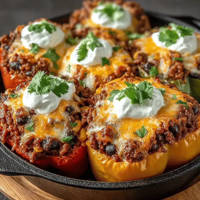 Taco-Stuffed Bell Peppers are a delightful twist on traditional tacos, seamlessly merging the vibrant flavors of Mexican cuisine with the nutritional benefits of bell peppers. This dish offers a visually appealing presentation and a medley of textures and tastes, making it a crowd-pleaser for family dinners or gatherings with friends. Not only are Taco-Stuffed Bell Peppers delicious, but they are also incredibly versatile. You can customize them to suit a variety of dietary needs, whether you're a meat lover, vegetarian, or vegan.