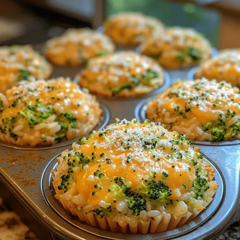 In the world of culinary creativity, few dishes balance flavor, nutrition, and convenience quite like Cheesy Broccoli Rice Muffin Tins. This recipe is a delightful fusion of wholesome ingredients that not only caters to the taste buds but also packs a nutritional punch. With an enticing combination of creamy cheese, vibrant broccoli, and hearty rice, these savory muffins are not just a treat for the palate but also a smart addition to any meal plan. Perfect for busy families, meal prepping, or serving as a scrumptious side dish, these muffins are sure to become a staple in your kitchen.