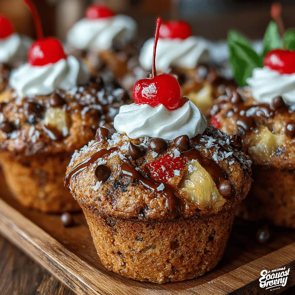 Muffins have long held a cherished spot in the hearts of snack enthusiasts and breakfast lovers alike. Their versatility makes them an ideal choice for any time of the day, whether enjoyed fresh out of the oven or as a grab-and-go option. From classic blueberry to decadent double chocolate, the muffin world is filled with endless possibilities. Enter the Chocolate Chip Banana Split Muffins—a delightful twist on the traditional muffin that combines the beloved flavors of a classic banana split with the comforting texture of a warm muffin. This unique recipe is sure to satisfy both your sweet tooth and your craving for a convenient snack.