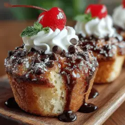 Muffins have long held a cherished spot in the hearts of snack enthusiasts and breakfast lovers alike. Their versatility makes them an ideal choice for any time of the day, whether enjoyed fresh out of the oven or as a grab-and-go option. From classic blueberry to decadent double chocolate, the muffin world is filled with endless possibilities. Enter the Chocolate Chip Banana Split Muffins—a delightful twist on the traditional muffin that combines the beloved flavors of a classic banana split with the comforting texture of a warm muffin. This unique recipe is sure to satisfy both your sweet tooth and your craving for a convenient snack.