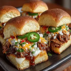 Spicy Sweet Crockpot Chili Chicken Sliders