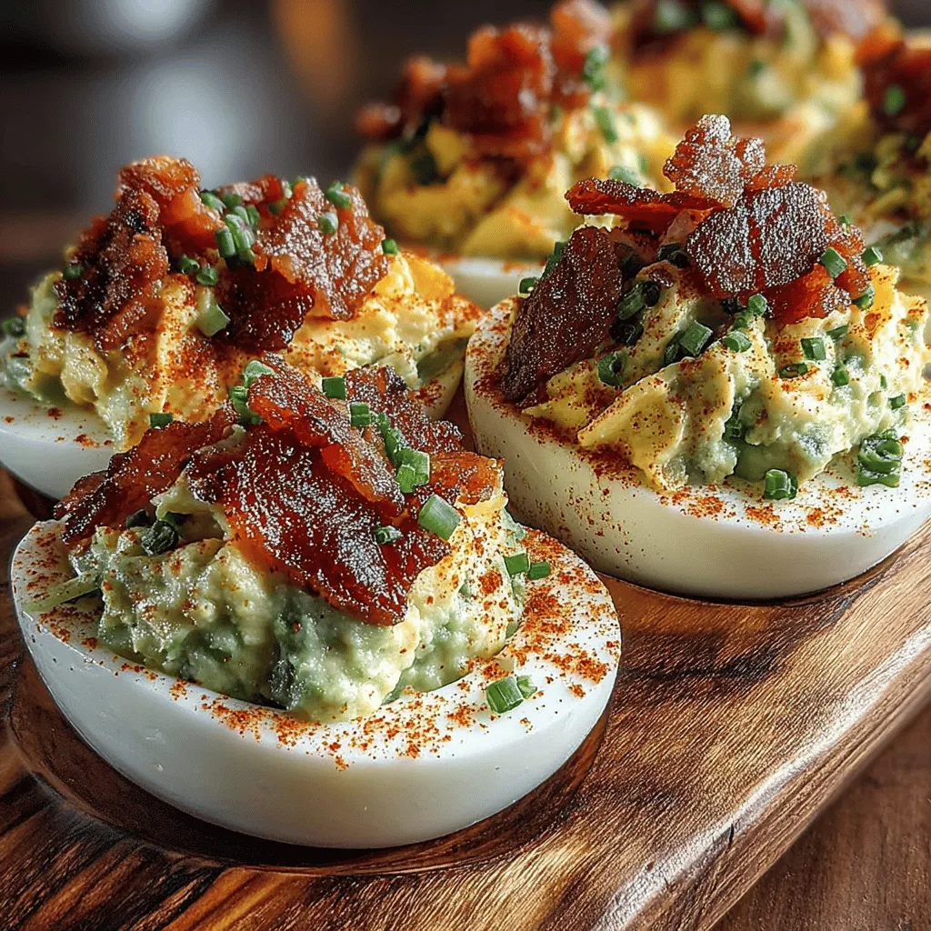 Deviled eggs have long held a cherished place in the realm of appetizers and snacks. Their versatility knows no bounds, ranging from classic recipes to countless modern adaptations that cater to various palates. Whether served at holiday gatherings, summer picnics, or upscale brunches, these bite-sized delights always seem to steal the show. In recent years, one variation has gained significant popularity, combining the rich creaminess of avocado with the savory crunch of bacon to create Avocado Deviled Eggs with Bacon Delight. This innovative take on the traditional recipe not only elevates the flavor profile but also adds a touch of elegance to your dining experience.