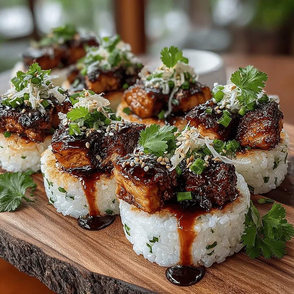 <strong>Introduction</strong>” /></p>
</p>
<p>Creating Mini Chicken Teriyaki Rice Cakes is not only a culinary adventure but also a rewarding experience that brings a taste of Japan straight to your kitchen. In this section, we will delve into the intricacies of assembling this dish, garnishing for visual appeal, serving suggestions, and the nutritional benefits of the ingredients used. Let’s dive in!</p>
</p>
<h2>Explanation of the Thickening Process with Cornstarch and Water</h2>
</p>
<p>To achieve the perfect teriyaki sauce, thickening it with cornstarch and water is essential. This process not only gives the sauce a glossy finish but also helps it cling to the chicken and rice cakes, enhancing the overall flavor and texture of the dish.</p>
</p>
<h3>The Thickening Process</h3>
<p>1. <strong>Mixing the Cornstarch Slurry</strong>: Start by combining 1 tablespoon of cornstarch with 2 tablespoons of cold water in a small bowl. Whisk until smooth, ensuring there are no lumps.</p>
<p>2. <strong>Incorporating the Slurry</strong>: Once your teriyaki sauce has simmered and the flavors meld together, gradually pour the cornstarch slurry into the sauce while continuously stirring. This prevents clumping and ensures an even consistency.</p>
<p>3. <strong>Simmering to Perfection</strong>: Allow the sauce to simmer for an additional 1-2 minutes, which activates the cornstarch. You’ll notice the sauce thickening, becoming more viscous and ready to coat your chicken beautifully.</p>
</p>
<h2>Importance of Simmering the Sauce to Develop Depth of Flavor</h2>
</p>
<p>Simmering is a crucial step in making teriyaki sauce. When you simmer the sauce, it allows the ingredients to meld together, enhancing the flavors and creating a rich, complex profile. As the sauce cooks, the sugars in the mirin and honey caramelize, adding a subtle sweetness that balances the savory soy sauce.</p>
</p>
<h3>Tips for Simmering</h3>
<p>– <strong>Low and Slow</strong>: Keep the heat on low to allow the sauce to simmer gently, which helps avoid burning and gives time for the flavors to develop.</p>
<p>– <strong>Taste and Adjust</strong>: After simmering for a few minutes, taste the sauce. Feel free to adjust the sweetness or saltiness by adding more honey or soy sauce according to your preference.</p>
</p>
<h2>Assembling the Mini Chicken Teriyaki Rice Cakes</h2>
</p>
<p>Now that your teriyaki sauce is ready, it’s time to assemble your Mini Chicken Teriyaki Rice Cakes. This step is where your creation comes to life!</p>
</p>
<h3>Step-by-Step Assembly Instructions</h3>
<p>1. <strong>Prepare the Rice Cakes</strong>: Start with cooked rice. You can use short-grain rice for a sticky texture. Press the rice into a mold or shape it into small patties, about 2 inches in diameter.</p>
<p>2. <strong>Cook the Chicken</strong>: Heat a non-stick skillet over medium heat and add a splash of oil. Once hot, add the marinated chicken pieces. Cook for about 5-7 minutes until the chicken is cooked through and has a nice golden-brown color.</p>
<p>3. <strong>Coat with Teriyaki Sauce</strong>: Pour a generous amount of the thickened teriyaki sauce over the cooked chicken in the skillet. Stir to coat the chicken evenly, allowing it to absorb the flavors for another minute.</p>
<p>4. <strong>Assemble the Cakes</strong>: Place a rice cake on a serving plate and top it with a spoonful of the teriyaki chicken. Repeat this process for the remaining rice cakes.</p>
<p>5. <strong>Final Touch</strong>: Drizzle any additional teriyaki sauce over the assembled cakes for extra flavor.</p>
</p>
<h3>Suggestions for Presentation and Plating</h3>
<p>– <strong>Layering</strong>: Stack two rice cakes for a more dramatic look, topped with chicken and sauce, creating height on your plate.</p>
<p>– <strong>Plate Choice</strong>: Use a contrasting plate color to enhance the visual appeal. Black or white plates work wonderfully to highlight the vibrant colors of the dish.</p>
<p>– <strong>Side Elements</strong>: Consider adding a small side of pickled ginger or a small salad to add freshness and color.</p>
</p>
<h3>Discussing the Balance of Flavors and Textures in Each Bite</h3>
<p>Each bite of Mini Chicken Teriyaki Rice Cakes offers a delightful balance of flavors and textures. The sticky rice provides a satisfying chewiness, while the chicken, glazed in the sweet and savory teriyaki sauce, adds a tender juiciness. The contrasting textures of the rice and chicken create a harmonious experience that is both comforting and exciting to the palate.</p>
</p>
<h2>Garnishing for Visual Appeal and Flavor</h2>
</p>
<p>Garnishes play an essential role in elevating both the taste and presentation of your dish. They add color, freshness, and additional flavor elements that can enhance the overall dining experience.</p>
</p>
<h3>Importance of Garnishes</h3>
<p>– <strong>Visual Appeal</strong>: A well-garnished dish is more inviting and appetizing. It can transform a simple meal into a gourmet experience.</p>
<p>– <strong>Flavor Boost</strong>: Fresh herbs and other garnishes can add layers of flavor, enhancing the dish without overpowering the main ingredients.</p>
</p>
<h3>Ideas for Alternative Garnishes</h3>
<p>– <strong>Sesame Seeds</strong>: Toasted sesame seeds add a nutty flavor and a crunchy texture.</p>
<p>– <strong>Chopped Green Onions</strong>: Freshly sliced green onions bring brightness and a mild onion flavor that pairs well with the teriyaki sauce.</p>
<p>– <strong>Cilantro or Parsley</strong>: A sprinkle of fresh herbs can introduce a refreshing element.</p>
</p>
<h3>How Garnishes Can Elevate the Dining Experience</h3>
<p>Not only do garnishes enhance the dish’s appearance, but they can also provide contrasting flavors that make each bite more exciting. For example, the nuttiness of sesame seeds combined with the freshness of green onions creates a wonderful balance that complements the teriyaki chicken beautifully.</p>
</p>
<h2>Serving Suggestions</h2>
</p>
<p>Mini Chicken Teriyaki Rice Cakes are versatile and can be served in various settings, making them perfect for different occasions.</p>
</p>
<h3>Ideas for Pairing with Drinks</h3>
<p>– <strong>Light Beers</strong>: A crisp lager or pilsner can cut through the richness of the teriyaki sauce.</p>
<p>– <strong>Sake</strong>: This traditional Japanese rice wine complements the flavors of the dish beautifully.</p>
<p>– <strong>Iced Green Tea</strong>: For a non-alcoholic option, iced green tea offers a refreshing contrast.</p>
</p>
<h3>Suggestions for Serving Sizes and Occasions</h3>
<p>– <strong>Appetizers</strong>: Serve one or two rice cakes per person as an appetizer at a dinner party or gathering.</p>
<p>– <strong>Party Snacks</strong>: These rice cakes can be an excellent addition to a buffet-style meal, allowing guests to enjoy them as finger foods.</p>
<p>– <strong>Family Meals</strong>: Serve them alongside steamed vegetables or a light salad for a complete dinner.</p>
</p>
<h3>Discussing the Dish’s Adaptability for Different Dietary Preferences</h3>
<p>Mini Chicken Teriyaki Rice Cakes can easily be adapted for various dietary needs. For a gluten-free version, simply use gluten-free soy sauce or tamari. Additionally, for those who prefer a vegetarian option, substitute the chicken with tofu or grilled vegetables, still using the teriyaki sauce for flavor.</p>
</p>
<h2>Nutrition Breakdown</h2>
</p>
<p>Understanding the nutritional benefits of the ingredients in Mini Chicken Teriyaki Rice Cakes can enhance your appreciation for this dish.</p>
</p>
<h3>Overview of Nutritional Benefits</h3>
<p>– <strong>Chicken</strong>: A great source of lean protein, essential for muscle repair and growth.</p>
<p>– <strong>Rice</strong>: Provides carbohydrates for energy, vital for an active lifestyle.</p>
<p>– <strong>Vegetables (if added)</strong>: Contribute vitamins, minerals, and fiber.</p>
</p>
<h3>Discussion on Balance of Proteins, Carbohydrates, and Fats</h3>
<p>This dish offers a well-balanced meal with protein from the chicken, carbohydrates from the rice, and healthy fats if you choose to use sesame oil or garnishes like sesame seeds.</p>
</p>
<h3>Considerations for Dietary Restrictions</h3>
<p>For those following a gluten-free diet, using gluten-free soy sauce or tamari is essential. Additionally, for a low-carb version, consider using cauliflower rice as a base instead of traditional rice.</p>
</p>
<h2>Conclusion</h2>
</p>
<p>Mini Chicken Teriyaki Rice Cakes are a delightful fusion of flavors and textures that can easily become a favorite in your culinary repertoire. Their versatility makes them suitable for various occasions, whether as appetizers, party snacks, or a part of a family meal.</p>
</p>
<p>We encourage you to try making these delicious rice cakes at home, customizing them to your taste preferences, and sharing them with loved ones. The joy of cooking and sharing food is a beautiful experience, and this dish is sure to bring smiles to your table. Enjoy the process and savor every bite as you create a memorable meal that showcases your culinary creativity!</p>
</div>