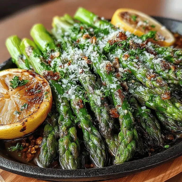 Garlic Butter Parmesan Asparagus is a dish that effortlessly captures the essence of comfort food while maintaining a light and healthy profile. The vibrant green of the asparagus spears is not only visually appealing but also symbolizes the freshness and vitality that this vegetable brings to your plate. Infused with the rich, savory flavors of garlic and butter, and topped with the nutty notes of freshly grated Parmesan cheese, this recipe is sure to tantalize your taste buds.