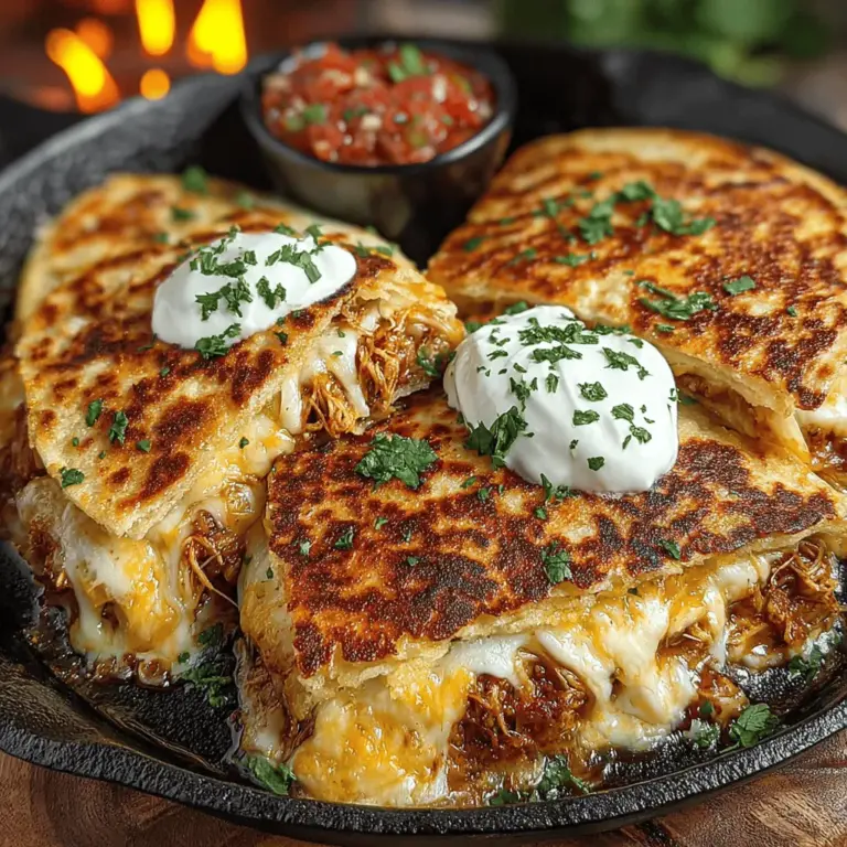 Cheesy Hatch Chili Chicken Quesadillas are a delightful blend of flavors that elevate the classic quesadilla to new heights. This recipe is not just about satisfying hunger; it’s an experience that combines the convenience of rotisserie chicken with the vibrant and smoky flavor of Hatch green chiles. As a dish that effortlessly straddles the line between casual weeknight dinners and impressive entertaining fare, these quesadillas are sure to impress family and friends alike.