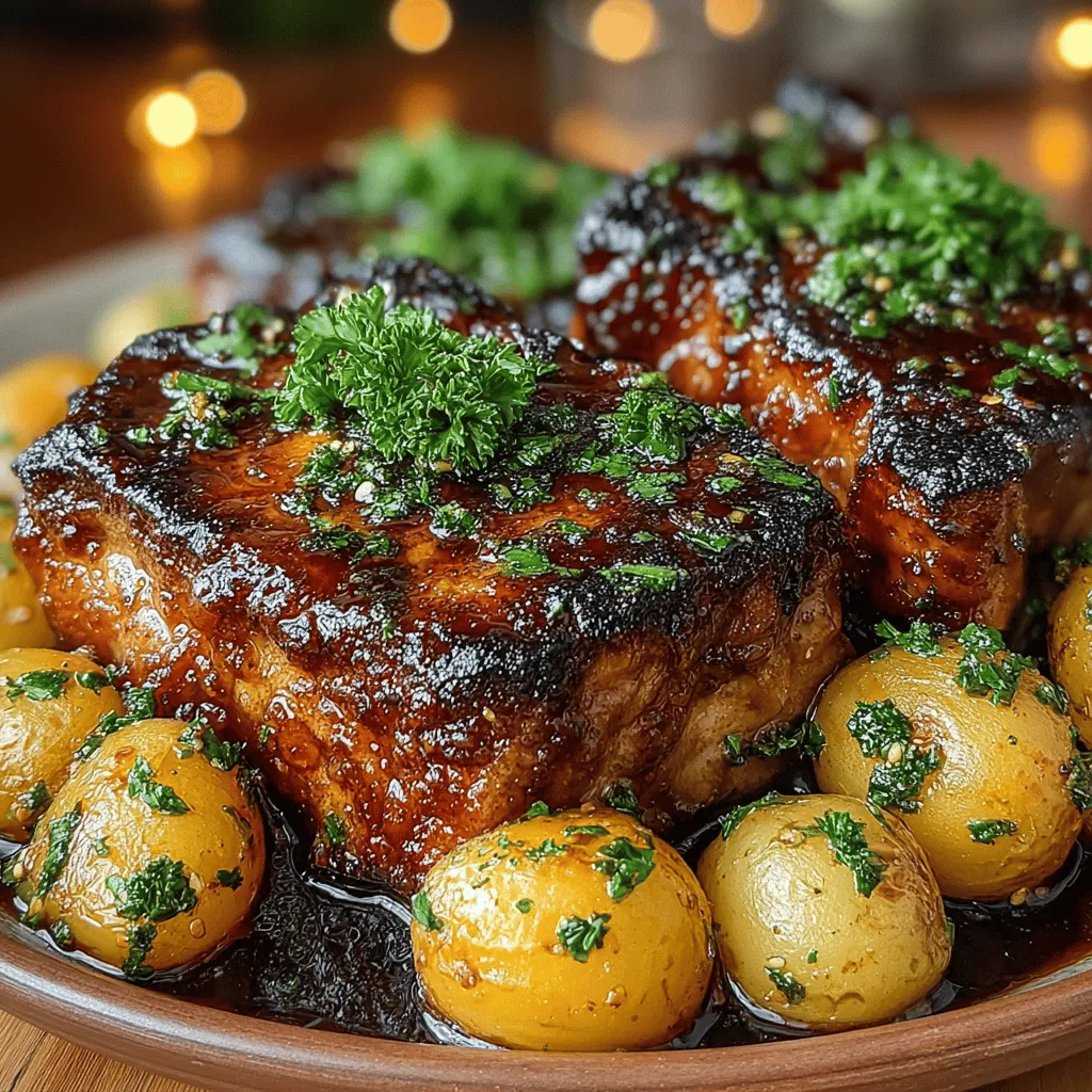 When it comes to comforting and satisfying home-cooked meals, few dishes can match the allure of Sweet & Savory Honey Garlic Pork Chops with Crispy Potatoes. This delectable recipe marries the rich, savory flavor of perfectly cooked pork chops with the delightful sweetness of honey and the aromatic punch of garlic. Paired with crispy, golden baby potatoes, this dish is a true celebration of flavor and texture that will leave your family and friends asking for seconds.