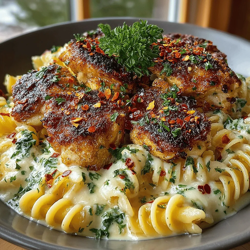 <strong>Introduction</strong>” /></p>
</p>
<h2>Cooking the Pasta</h2>
</p>
<p>Cooking the pasta correctly is essential for achieving the perfect texture in your Garlic Bliss Butter Chicken with Twisted Rotini. For this dish, you’ll want your rotini to be cooked al dente, which means it should be firm to the bite. This texture holds up better against the rich garlic butter sauce and provides a satisfying contrast to the tender chicken.</p>
</p>
<p>To achieve perfect al dente rotini, follow these steps:</p>
</p>
<p>1. <strong>Boil Water</strong>: In a large pot, bring water to a rolling boil. Use about 4-6 quarts of water for every pound of pasta. The more water you use, the better the pasta can move around, ensuring even cooking.</p>
</p>
<p>2. <strong>Salt the Water</strong>: Once boiling, generously salt the water. This is your chance to infuse flavor into the pasta, so don’t skimp. A good rule of thumb is to use about 1 tablespoon of salt for every 2 quarts of water.</p>
</p>
<p>3. <strong>Add the Rotini</strong>: Carefully add the rotini to the boiling water. Stir immediately to prevent the pasta from sticking together.</p>
</p>
<p>4. <strong>Cook to Al Dente</strong>: Check the pasta package for cooking times, but start tasting the rotini a minute or two before the suggested time. You’re looking for a firm bite that still has a little chew.</p>
</p>
<p>5. <strong>Drain and Reserve</strong>: Once cooked to perfection, drain the pasta in a colander. Reserve about a cup of the starchy pasta water, as it can be used later to adjust the sauce’s consistency.</p>
</p>
<p>By following these steps, you ensure that your rotini will complement the rich and creamy sauce, making each bite of your Garlic Bliss Butter Chicken an experience to savor.</p>
</p>
<h2>Sautéing the Chicken</h2>
</p>
<p>Sautéing the chicken properly is key to enhancing its flavor and texture in this dish. The goal is to season and brown the chicken, creating a delicious crust while keeping the inside juicy and tender.</p>
</p>
<p>1. <strong>Prepare the Chicken</strong>: Start by cutting the chicken into bite-sized pieces. This allows for quicker cooking and better flavor absorption from the marinade. Season the chicken generously with salt, pepper, and any other spices you prefer, such as paprika or Italian herbs.</p>
</p>
<p>2. <strong>Heat the Pan</strong>: In a large skillet, heat a couple of tablespoons of olive oil or butter over medium-high heat. The pan should be hot enough that you hear a sizzle when you add the chicken.</p>
</p>
<p>3. <strong>Cook in Batches</strong>: To avoid overcrowding the pan, cook the chicken in batches. This ensures even cooking and browning. Let each piece sear for a few minutes without moving it around. Once browned on one side, flip the pieces to brown the other side.</p>
</p>
<p>4. <strong>Finish Cooking</strong>: Once the chicken is nicely browned and cooked through (the internal temperature should reach 165°F), remove it from the skillet and set it aside. This step adds depth to the dish’s overall flavor profile.</p>
</p>
<p>By taking the time to properly sauté the chicken, you’ll infuse your Garlic Bliss Butter Chicken with incredible flavor, which serves as the foundation for the entire dish.</p>
</p>
<h2>Creating the Garlic Butter Sauce</h2>
</p>
<p>The garlic butter sauce is the heart of this recipe, delivering rich flavors that envelop the chicken and pasta. The key to a perfect garlic sauce lies in timing and technique.</p>
</p>
<p>1. <strong>Sauté the Garlic</strong>: In the same skillet used for the chicken, reduce the heat to medium and add an additional tablespoon of butter. Once melted, add minced garlic. Sauté gently, stirring frequently to prevent burning. This step should only take about 1-2 minutes; keep a close eye on it, as burnt garlic can turn the sauce bitter.</p>
</p>
<p>2. <strong>Deglaze the Pan</strong>: After the garlic is fragrant, deglaze the pan with a splash of chicken broth or white wine. Scrape the bottom of the pan to release all those delicious brown bits—the fond—left from cooking the chicken.</p>
</p>
<p>3. <strong>Add Cream and Cheese</strong>: Once the liquid has reduced slightly, lower the heat and add heavy cream, stirring continuously. Gradually incorporate freshly grated Parmesan cheese, allowing it to melt and create a creamy, smooth sauce. If the sauce seems too thick, you can use the reserved pasta water to reach your desired consistency.</p>
</p>
<p>By following these steps, you’ll create a garlic butter sauce that’s rich, creamy, and bursting with flavor, perfectly complementing the chicken and pasta.</p>
</p>
<h2>Achieving Creaminess</h2>
</p>
<p>The creaminess of your Garlic Bliss Butter Chicken sauce is vital for a satisfying dish. Here’s how to ensure your sauce reaches that velvety texture:</p>
</p>
<p>1. <strong>Simmer the Sauce</strong>: After adding the cream, let the sauce simmer gently. This allows the flavors to meld beautifully. Be sure to stir frequently to prevent the sauce from sticking to the bottom of the pan.</p>
</p>
<p>2. <strong>Incorporate Cheese Gradually</strong>: As you add the Parmesan cheese, do so in small handfuls, stirring well after each addition. This gradual incorporation helps the cheese melt evenly and prevents clumping.</p>
</p>
<p>3. <strong>Adjust Consistency</strong>: Use the reserved pasta water to loosen the sauce if necessary. Start with a tablespoon at a time until you achieve your desired creaminess. The starchy water not only adjusts the texture but also helps the sauce cling to the pasta better.</p>
</p>
<p>4. <strong>Taste and Season</strong>: Don’t forget to taste your sauce before combining it with the pasta. Adjust seasoning as necessary, adding salt, pepper, or a pinch of red pepper flakes for a kick.</p>
</p>
<p>By focusing on these steps, you’ll ensure a luxuriously creamy sauce that coats the pasta and chicken beautifully, providing a rich and satisfying meal.</p>
</p>
<h2>Combining Flavors</h2>
</p>
<p>Combining all elements of your Garlic Bliss Butter Chicken is where the magic happens. Here’s how to effectively bring everything together for a harmonious dish:</p>
</p>
<p>1. <strong>Return the Chicken</strong>: Once your sauce is creamy and ready, return the sautéed chicken to the skillet. Stir to coat the chicken evenly with the sauce.</p>
</p>
<p>2. <strong>Add the Pasta</strong>: Gently fold in the cooked rotini, ensuring that every piece of pasta is enveloped in the luscious garlic butter sauce.</p>
</p>
<p>3. <strong>Mix Thoroughly</strong>: Toss everything together using tongs or a large spoon, allowing the chicken and pasta to mix well. If the dish seems dry, add a bit more reserved pasta water to achieve the perfect balance.</p>
</p>
<p>4. <strong>Final Touches</strong>: Allow the combined ingredients to heat through for a minute or two. This step ensures that everything is warm and the flavors meld beautifully.</p>
</p>
<p>By carefully combining all the elements, you create a deliciously cohesive dish that showcases the garlic butter sauce, tender chicken, and perfectly cooked rotini.</p>
</p>
<h2>Garnishing and Serving Suggestions</h2>
</p>
<p>Presentation is key when serving Garlic Bliss Butter Chicken with Twisted Rotini. Here are some ideas to elevate your dish:</p>
</p>
<p>1. <strong>Garnish</strong>: Finish the dish with a sprinkle of fresh parsley or basil for a pop of color and freshness. Grated Parmesan cheese can also be added on top for an extra touch of flavor.</p>
</p>
<p>2. <strong>Serving Plates</strong>: Serve the dish in shallow bowls or on large dinner plates for an elegant presentation. Ensure that each serving has a good mix of chicken, pasta, and sauce.</p>
</p>
<p>3. <strong>Pairing Suggestions</strong>: This dish pairs wonderfully with garlic bread or crusty baguette, perfect for soaking up any leftover sauce. A fresh garden salad with a light vinaigrette can balance the richness of the meal, adding a refreshing crunch.</p>
</p>
<p>4. <strong>Wine Pairing</strong>: For a complete dining experience, consider pairing your meal with a crisp white wine, such as Sauvignon Blanc or Chardonnay, which complements the garlic and buttery flavors beautifully.</p>
</p>
<p>By incorporating these garnishing and serving suggestions, you create a visually appealing and delicious meal that will impress your guests or family.</p>
</p>
<h2>Nutritional Information</h2>
</p>
<p>Understanding the nutritional value of your Garlic Bliss Butter Chicken with Twisted Rotini can help you make informed choices. Here’s a breakdown of the nutritional content per serving (assuming a recipe serves four):</p>
</p>
<p>– <strong>Calories</strong>: Approximately 600-700 calories</p>
<p>– <strong>Protein</strong>: 35-40 grams</p>
<p>– <strong>Carbohydrates</strong>: 60-70 grams</p>
<p>– <strong>Fat</strong>: 25-30 grams (depending on the amount of butter and cream used)</p>
<p>– <strong>Fiber</strong>: 2-3 grams</p>
<p>– <strong>Key Vitamins and Minerals</strong>:</p>
<p>– Vitamin A: 20% of Daily Value (DV)</p>
<p>– Calcium: 15-20% of DV</p>
<p>– Iron: 10% of DV</p>
</p>
<p>These values can vary based on ingredient choices and portion sizes, but this dish provides a hearty meal rich in protein and flavors, making it a satisfying choice for dinner.</p>
</p>
<h2>Variations and Substitutions</h2>
</p>
<p>If you’re looking to adapt the Garlic Bliss Butter Chicken recipe to fit different dietary preferences or to mix things up, here are some variations and substitutions you can consider:</p>
</p>
<p>1. <strong>Gluten-Free Options</strong>: Substitute the rotini with gluten-free pasta made from rice or lentils. These options maintain a similar texture and flavor, allowing anyone to enjoy the dish.</p>
</p>
<p>2. <strong>Alternative Proteins</strong>: For a different take, consider using shrimp or tofu instead of chicken. Both can be sautéed in the same way, providing delicious alternatives for seafood lovers or vegetarians.</p>
</p>
<p>3. <strong>Vegetable Additions</strong>: Enhance the nutritional profile by adding vegetables such as spinach, broccoli, or bell peppers. Sauté them with the garlic before adding the cream for added flavor and color.</p>
</p>
<p>4. <strong>Herb Variations</strong>: Experiment with different herbs and spices. Fresh thyme, oregano, or a dash of smoked paprika can elevate the flavor profile and give the dish a unique twist.</p>
</p>
<p>By making these adaptations, you can cater to various dietary needs while keeping the essence of the Garlic Bliss Butter Chicken intact.</p>
</p>
<h2>Conclusion</h2>
</p>
<p>Garlic Bliss Butter Chicken with Twisted Rotini is a comforting and satisfying dish that brings together rich flavors and creamy textures. This recipe is not only easy to follow, but it also allows for creativity and personalization, making it suitable for any dining occasion.</p>
</p>
<p>As you prepare this delightful meal, remember the joy of sharing a homemade dish with family or friends. With its versatility and universal appeal, this Garlic Bliss Butter Chicken can quickly become a cherished favorite in your kitchen. So why not gather your loved ones, whip up this delectable dish, and create lasting memories around the dinner table? Enjoy the process of cooking and the satisfaction that comes with every delicious bite.</p>
</div>
