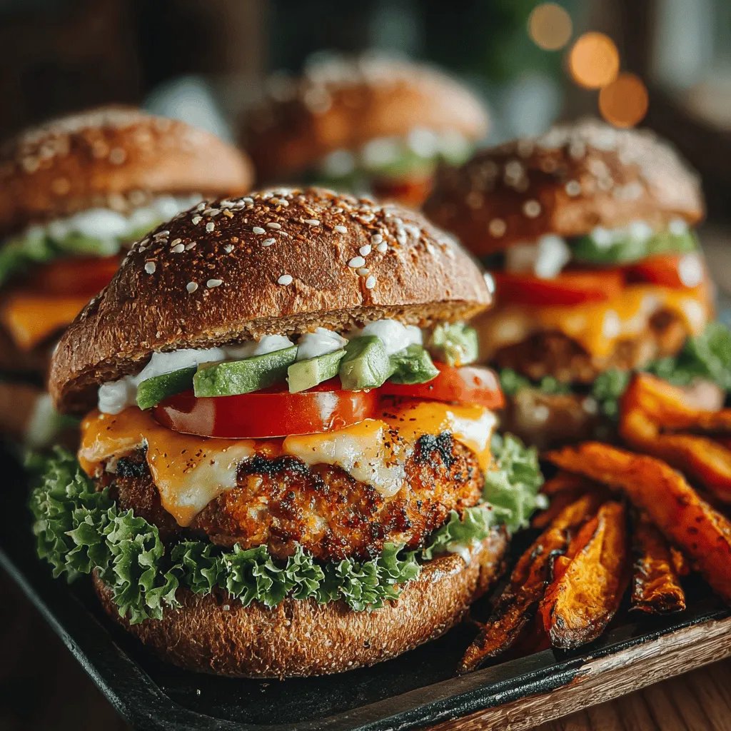 <strong>Introduction</strong>” /></p>
</p>
<h2>Crafting the Perfect Turkey Burgers</h2>
</p>
<p>Making juicy turkey burgers that everyone will enjoy is an art that requires careful attention to detail. With the right ingredients and techniques, you can create burgers that are not only flavorful but also tender and juicy. Below are step-by-step instructions to guide you through the process.</p>
</p>
<h3>Mixing the Ingredients</h3>
</p>
<p>To start, gather your ground turkey and other ingredients, which typically include breadcrumbs, finely chopped onions, garlic, herbs, and spices. When mixing these ingredients, it’s crucial to do so gently. Overworking turkey can lead to dense and tough burgers. Here’s how to mix them effectively:</p>
</p>
<p>1. <strong>Combine Dry Ingredients</strong>: In a bowl, mix your breadcrumbs, herbs, and spices together.</p>
<p>2. <strong>Add Ground Turkey</strong>: Gently add the ground turkey to the dry mixture.</p>
<p>3. <strong>Incorporate Wet Ingredients</strong>: Add any wet ingredients, such as egg or Worcestershire sauce, which help bind the mixture.</p>
<p>4. <strong>Use Your Hands</strong>: With clean hands, combine the mixture just until everything is evenly distributed. Avoid squishing the meat too much; this retains moisture and tenderness.</p>
</p>
<h3>Shaping the Patties</h3>
</p>
<p>Shaping your patties correctly is essential for even cooking. Here’s how to do it:</p>
</p>
<p>1. <strong>Portioning</strong>: Divide the turkey mixture into equal portions, typically around 4-6 ounces each.</p>
<p>2. <strong>Forming the Patties</strong>: Roll each portion into a ball and then flatten it into a patty, about ¾ inch thick.</p>
<p>3. <strong>Creating the Indentation</strong>: Press your thumb gently into the center of each patty to create a slight indentation. This prevents the burgers from puffing up as they cook, ensuring even cooking and a perfect shape.</p>
</p>
<h3>Brushing with Olive Oil</h3>
</p>
<p>Before cooking, brush each patty lightly with olive oil. This not only enhances the flavor but also contributes to a beautifully browned exterior. The oil helps to keep the burgers moist during the cooking process while promoting that desirable crispy texture on the outside. A light brush is sufficient; you don’t want the patties swimming in oil.</p>
</p>
<h2>Cooking the Turkey Burgers</h2>
</p>
<p>Cooking your turkey burgers in the air fryer is a straightforward process that yields delicious results. Here’s how to do it step-by-step:</p>
</p>
<p>1. <strong>Preheat the Air Fryer</strong>: Set your air fryer to 375°F (190°C) and allow it to preheat for about 5 minutes. This step is vital to ensure even cooking.</p>
<p>2. <strong>Arrange the Patties</strong>: Place the patties in the air fryer basket in a single layer. Avoid overcrowding to allow for proper air circulation.</p>
<p>3. <strong>Cooking Time</strong>: Cook the patties for about 10-12 minutes, flipping them halfway through to ensure they cook evenly on both sides.</p>
</p>
<h3>Achieving the Right Temperature</h3>
</p>
<p>To ensure your turkey burgers are not only delicious but safe to eat, it’s essential to cook them to an internal temperature of 165°F (74°C). Invest in a reliable meat thermometer for the best results:</p>
</p>
<p>1. <strong>Check Temperature</strong>: Insert the thermometer into the center of the thickest part of a patty.</p>
<p>2. <strong>Remove When Ready</strong>: Once the internal temperature reaches 165°F, remove the burgers from the air fryer. Let them rest for a few minutes; this helps the juices redistribute throughout the meat.</p>
</p>
<h2>Assembling the Burgers</h2>
</p>
<p>Once your turkey burgers are cooked to perfection, it’s time to assemble them. Here’s how to layer your burgers for maximum flavor:</p>
</p>
<p>1. <strong>Choose Your Bun</strong>: Opt for whole grain or whole wheat buns for added fiber and nutrients. These options are healthier and complement the flavors of the turkey burgers well.</p>
<p>2. <strong>Spread Condiments</strong>: Start with a layer of your favorite condiments. Consider using mustard, light mayonnaise, or avocado for a creamy texture without excess calories.</p>
<p>3. <strong>Add the Patty</strong>: Place the cooked turkey patty on the bun.</p>
<p>4. <strong>Layer Fresh Toppings</strong>: Top with fresh lettuce, tomato slices, red onions, and pickles. You can also add cheese if desired, allowing it to melt slightly on the warm burger.</p>
</p>
<h3>Choosing the Right Buns and Condiments</h3>
</p>
<p>Selecting the right buns and condiments can elevate your turkey burger experience. Here are some options:</p>
</p>
<p>– <strong>Buns</strong>: Whole grain or whole wheat buns are excellent choices. They provide more fiber and nutrients than traditional white buns.</p>
<p>– <strong>Condiments</strong>: For a healthier twist, consider using Greek yogurt instead of mayonnaise. You can also add salsa or guacamole for a flavor kick. These options can enhance the taste without adding excessive calories.</p>
</p>
<h2>Serving Suggestions</h2>
</p>
<p>When it comes to serving your Juicy Air Fryer Turkey Burgers alongside Crispy Sweet Potato Fries, presentation matters. Here are some ideas for a beautiful and appetizing meal:</p>
</p>
<p>1. <strong>Plating</strong>: Serve each burger on a plate with a side of crispy sweet potato fries. You can garnish the plate with a sprinkle of fresh herbs or a slice of lemon for color.</p>
<p>2. <strong>Family Style</strong>: If hosting a gathering, consider serving the burgers and fries family-style. Set out the burgers on a large platter and the fries in a bowl, allowing guests to assemble their meals as they like.</p>
<p>3. <strong>Add Sides</strong>: Complement the meal with a fresh salad, coleslaw, or vegetable sticks for a colorful and nutritious meal.</p>
</p>
<h2>Nutritional Benefits of the Meal</h2>
</p>
<p>This recipe for Juicy Air Fryer Turkey Burgers and Crispy Sweet Potato Fries is not only delicious but also packed with numerous health benefits:</p>
</p>
<p>– <strong>Lean Protein</strong>: Turkey is a lean source of protein, essential for muscle repair and growth. It supports a healthy diet while keeping calories in check.</p>
<p>– <strong>Fiber-Rich Sweet Potatoes</strong>: Sweet potatoes are high in fiber, which aids digestion and keeps you feeling fuller for longer. They are also rich in vitamins A and C, promoting overall health.</p>
<p>– <strong>Whole Grains</strong>: Using whole grain buns adds extra fiber and essential nutrients, making the meal more filling and nutritious.</p>
<p>– <strong>Vitamins and Minerals</strong>: The fresh toppings, such as lettuce, tomatoes, and onions, contribute additional vitamins and minerals, enhancing the overall nutritional profile of your meal.</p>
</p>
<h2>Conclusion</h2>
</p>
<p>With this recipe for Juicy Air Fryer Turkey Burgers and Crispy Sweet Potato Fries, you can enjoy a delicious and healthy meal that satisfies cravings without compromising your dietary goals. The combination of lean protein, whole grains, and nutrient-rich vegetables creates a well-rounded dish perfect for any occasion. Whether you’re preparing a weeknight dinner or hosting a weekend gathering, these turkey burgers are sure to impress. Try making this recipe at home, and experience the delightful flavors and health benefits for yourself. Eating well has never been so simple and satisfying!</p>
</div>