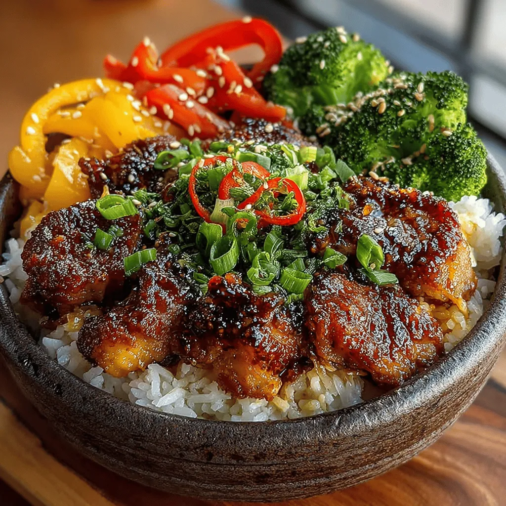 If you're looking for a quick and satisfying meal that transports your taste buds to Japan, the Quick Teriyaki Chicken Rice Bowl is the perfect choice. This dish combines succulent chicken, fresh vegetables, and fluffy jasmine rice in a delightful harmony of flavors and textures. What makes this recipe truly appealing is its simplicity; in just a matter of minutes, you can whip up a wholesome meal that's ideal for busy weeknights or when entertaining guests.