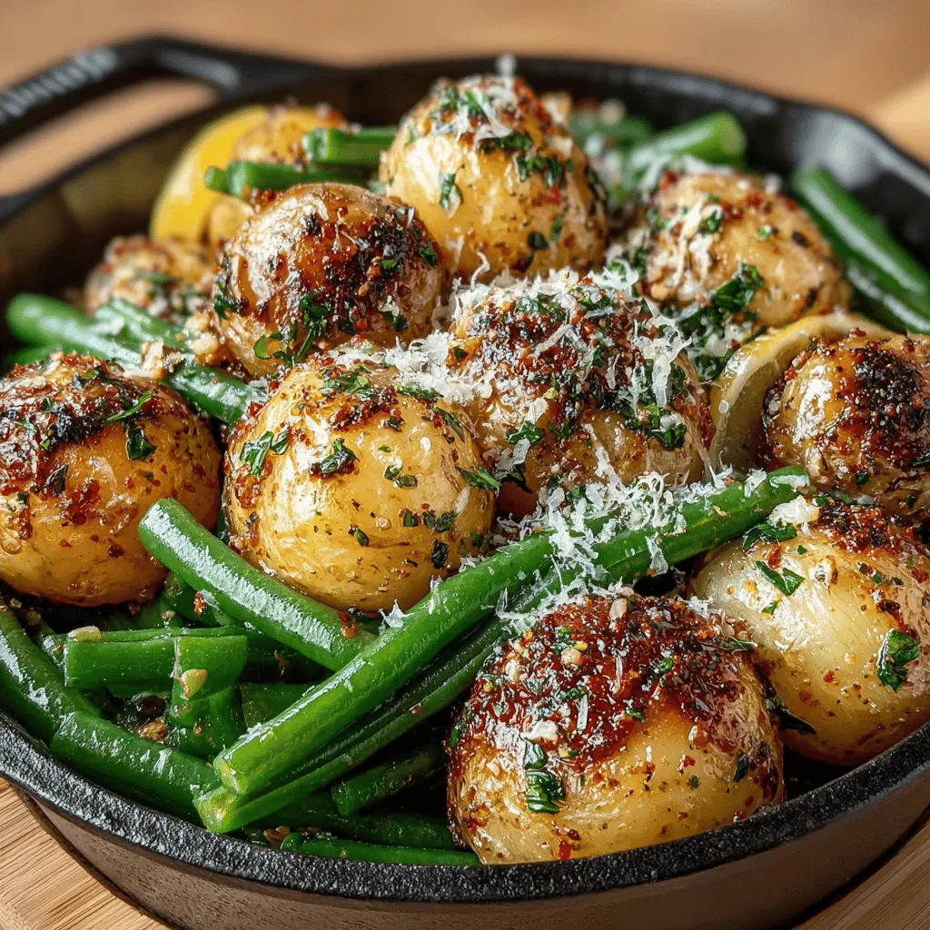 Garlic Herb Roasted Potatoes and Green Beans is a simple yet flavorful side dish that perfectly complements a variety of main courses. This recipe highlights the appeal of combining fresh vegetables with aromatic herbs and garlic, making it an ideal addition to family dinners, holiday feasts, or weeknight meals. Its ease of preparation, nutritious ingredients, and comforting flavors make this dish a family favorite. With just a handful of ingredients, you can create a delightful side that not only looks appealing but also packs a punch in taste and nutrition.