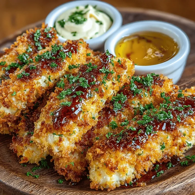 Crispy air fryer chicken tenders are a delightful twist on a classic favorite, offering a healthier alternative without sacrificing flavor or texture. This recipe is perfect for anyone looking for a quick, easy meal that delivers satisfying crunch and savory goodness. Whether you're preparing a weeknight dinner or entertaining guests, these tenders paired with a zesty dipping sauce will please everyone at the table. With their golden-brown exterior and juicy interior, air fryer chicken tenders can easily become a staple in your household.