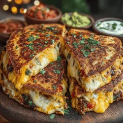 Veggie-stuffed quesadillas are a delightful and nutritious meal option that can be whipped up in no time. They offer a perfect balance of flavor and health, making them an ideal choice for busy weeknights or a quick lunch. The versatility of this dish allows it to cater to various dietary preferences, whether you're a vegetarian, a health-conscious eater, or simply looking to incorporate more vegetables into your meals. By using fresh vegetables and wholesome ingredients, these quesadillas become not only satisfying but also a healthier alternative to traditional cheese-laden options.