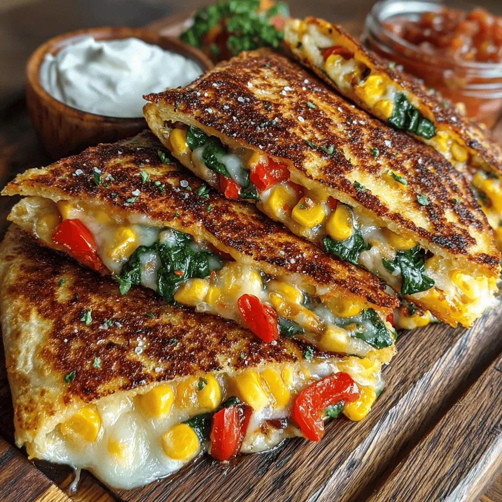 - 4 whole wheat tortillas - 1 cup shredded cheese (cheddar or mozzarella) - 1 cup finely chopped bell peppers (any color) - 1 cup fresh spinach, chopped - 1/2 cup corn (canned or frozen) - 1 teaspoon garlic powder - 1 teaspoon onion powder - Olive oil spray or cooking spray - Salt and pepper to taste