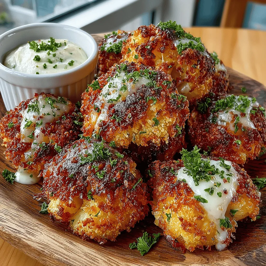 - 1 medium head of cauliflower, cut into bite-sized florets - 1 cup Panko breadcrumbs - 1/2 cup grated Parmesan cheese - 1 teaspoon garlic powder - 1 teaspoon onion powder - 1 teaspoon paprika - 1/2 teaspoon salt - 1/4 teaspoon black pepper - 2 large eggs - Olive oil spray