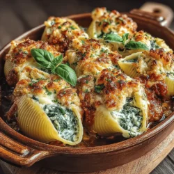 Indulging in comfort food doesn't have to mean sacrificing nutrition. Cheesy Spinach Stuffed Shells are the perfect blend of creamy, cheesy goodness and wholesome spinach, making for a delightful meal that appeals to both kids and adults alike. This recipe showcases how simple ingredients can come together to create an impressive dish, ideal for weeknight dinners or special occasions. Rich in flavors and textures, these stuffed shells offer a satisfying experience that is both filling and nutritious.
