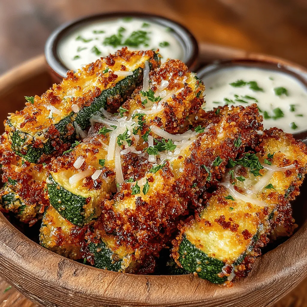 - 2 medium zucchinis - 1/2 cup all-purpose flour (or gluten-free flour) - 2 large eggs - 1 cup panko breadcrumbs (or regular breadcrumbs) - 1/4 cup grated Parmesan cheese (optional) - 1 teaspoon garlic powder - 1 teaspoon onion powder - 1/2 teaspoon paprika - 1/2 teaspoon salt - 1/4 teaspoon black pepper - Cooking spray (for air frying)