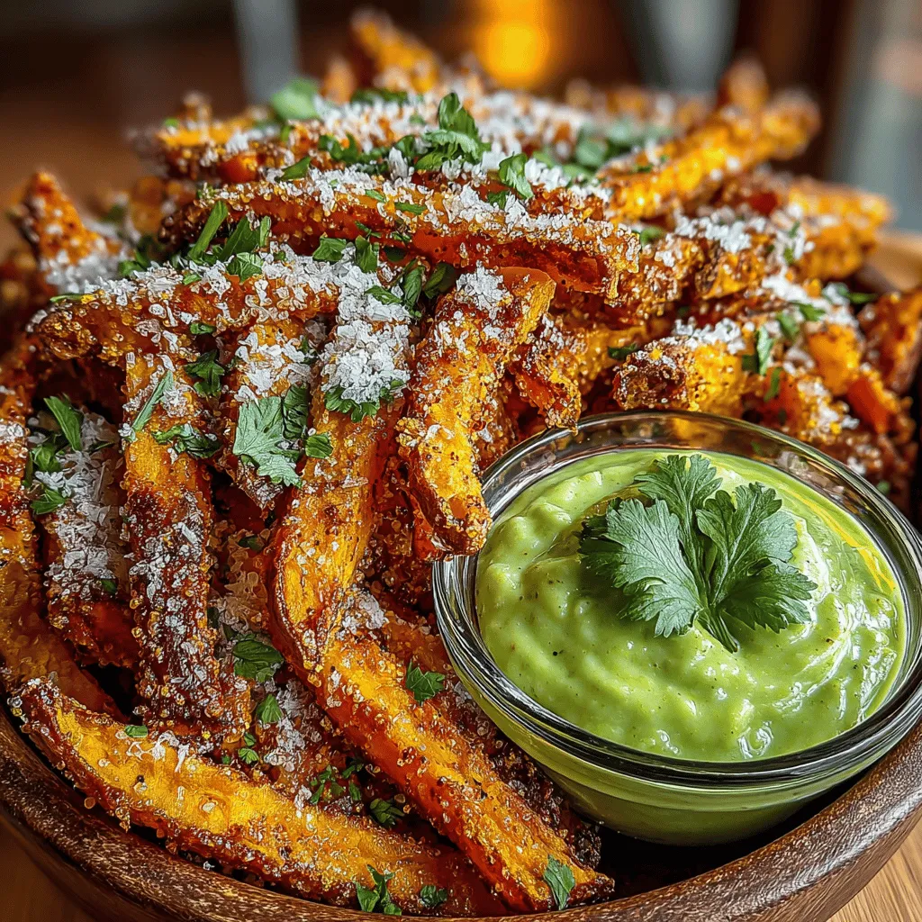 Air frying has revolutionized the way we think about cooking, providing a healthier alternative to traditional frying methods. This technique uses hot air circulation to cook food, allowing for a crispy texture with significantly less oil. Sweet potatoes, known for their rich flavor and numerous health benefits, have gained immense popularity in recent years. They are not only versatile but also packed with nutrients, making them an excellent choice for a variety of dishes. In this recipe, we combine the crunchiness of air-fried sweet potato fries with a zesty avocado dipping sauce, creating a delightful snack, appetizer, or side dish that everyone will love.