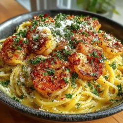 - 8 ounces linguine or spaghetti - 1 pound large shrimp, peeled and deveined - 4 cloves garlic, minced - 3 tablespoons olive oil - Zest and juice of 1 lemon - 1/2 teaspoon red pepper flakes (adjust to taste) - 1 cup chicken or vegetable broth - 1/4 cup fresh parsley, chopped - Grated Parmesan cheese (optional, for serving)