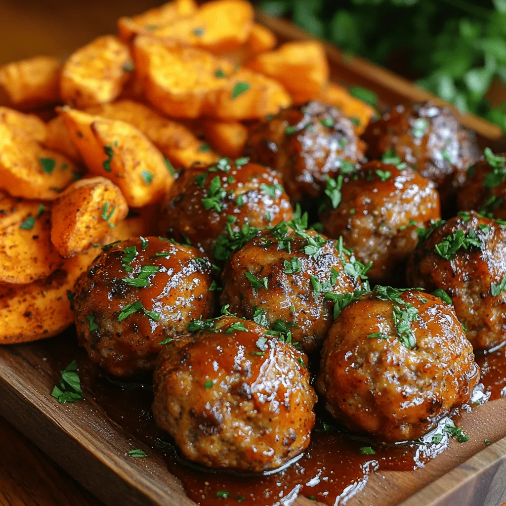 If you're looking for a dish that combines comfort food with a healthy twist, look no further than Smoky BBQ Meatballs & Sweet Potato Fries Delight. This recipe masterfully merges the rich, smoky flavors of barbecue with the nutritional benefits of sweet potatoes, making it a true family favorite. Ideal for gatherings or a cozy weeknight dinner, this dish is not only delicious but also easy to prepare, ensuring that you can spend less time in the kitchen and more time enjoying the company of your loved ones.