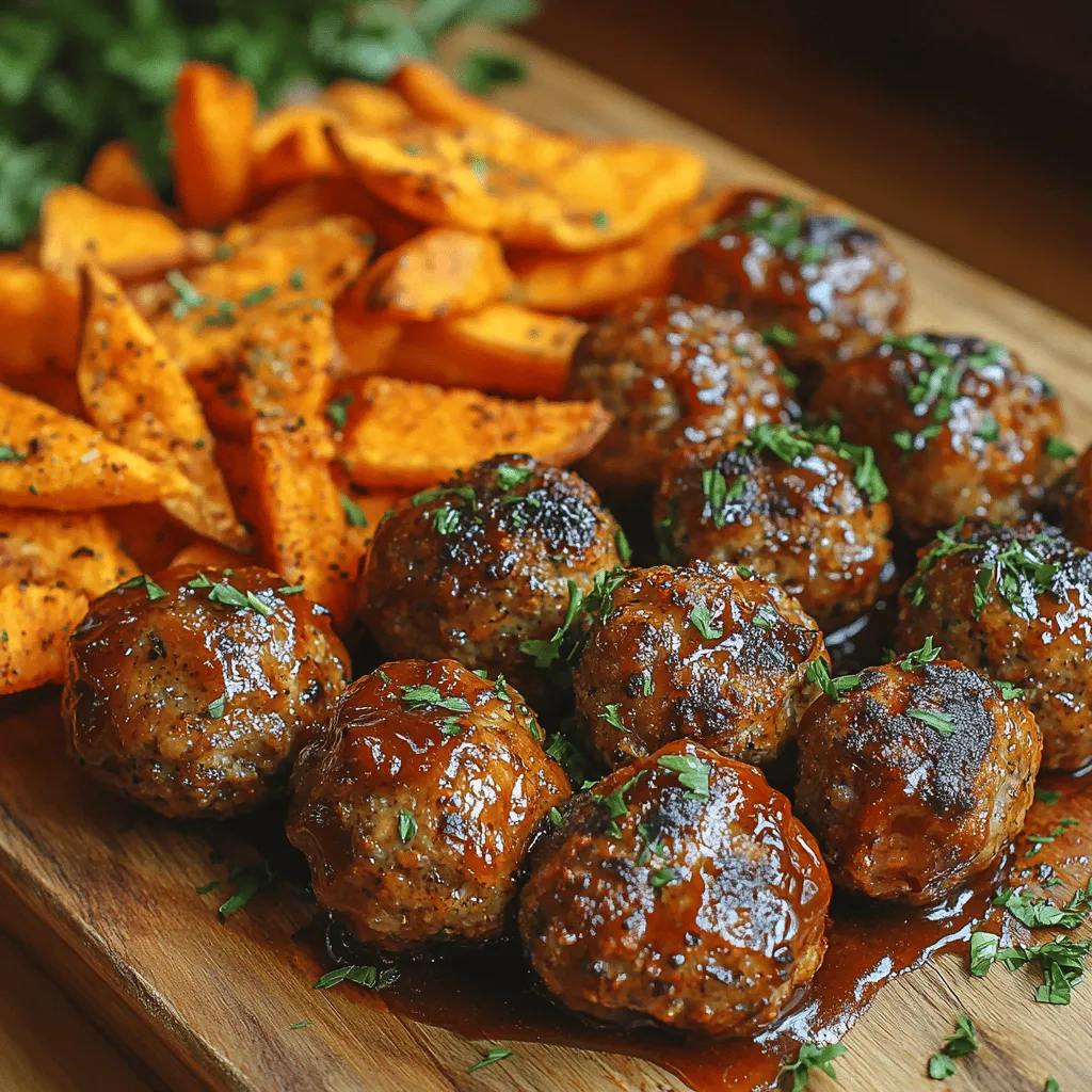 If you're looking for a dish that combines comfort food with a healthy twist, look no further than Smoky BBQ Meatballs & Sweet Potato Fries Delight. This recipe masterfully merges the rich, smoky flavors of barbecue with the nutritional benefits of sweet potatoes, making it a true family favorite. Ideal for gatherings or a cozy weeknight dinner, this dish is not only delicious but also easy to prepare, ensuring that you can spend less time in the kitchen and more time enjoying the company of your loved ones.