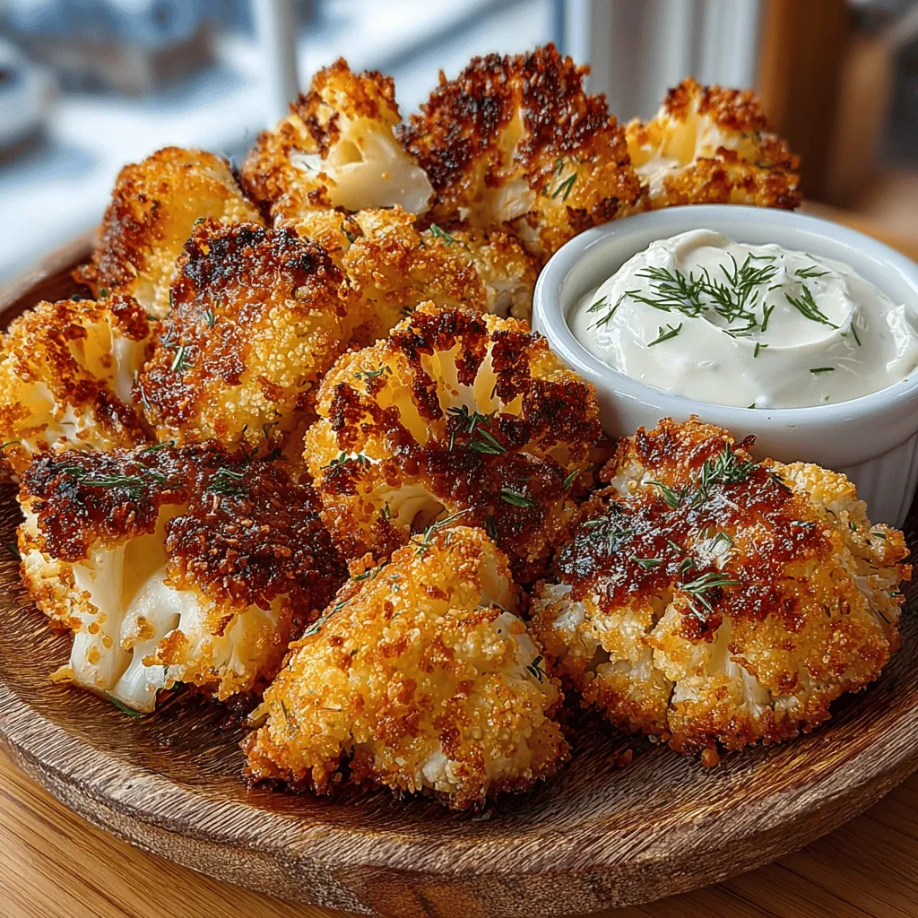Crispy Air Fryer Cauliflower Bites with Ranch Dip