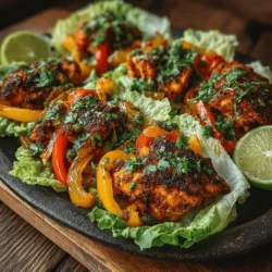 Sizzling Chicken Fajita Lettuce Wraps