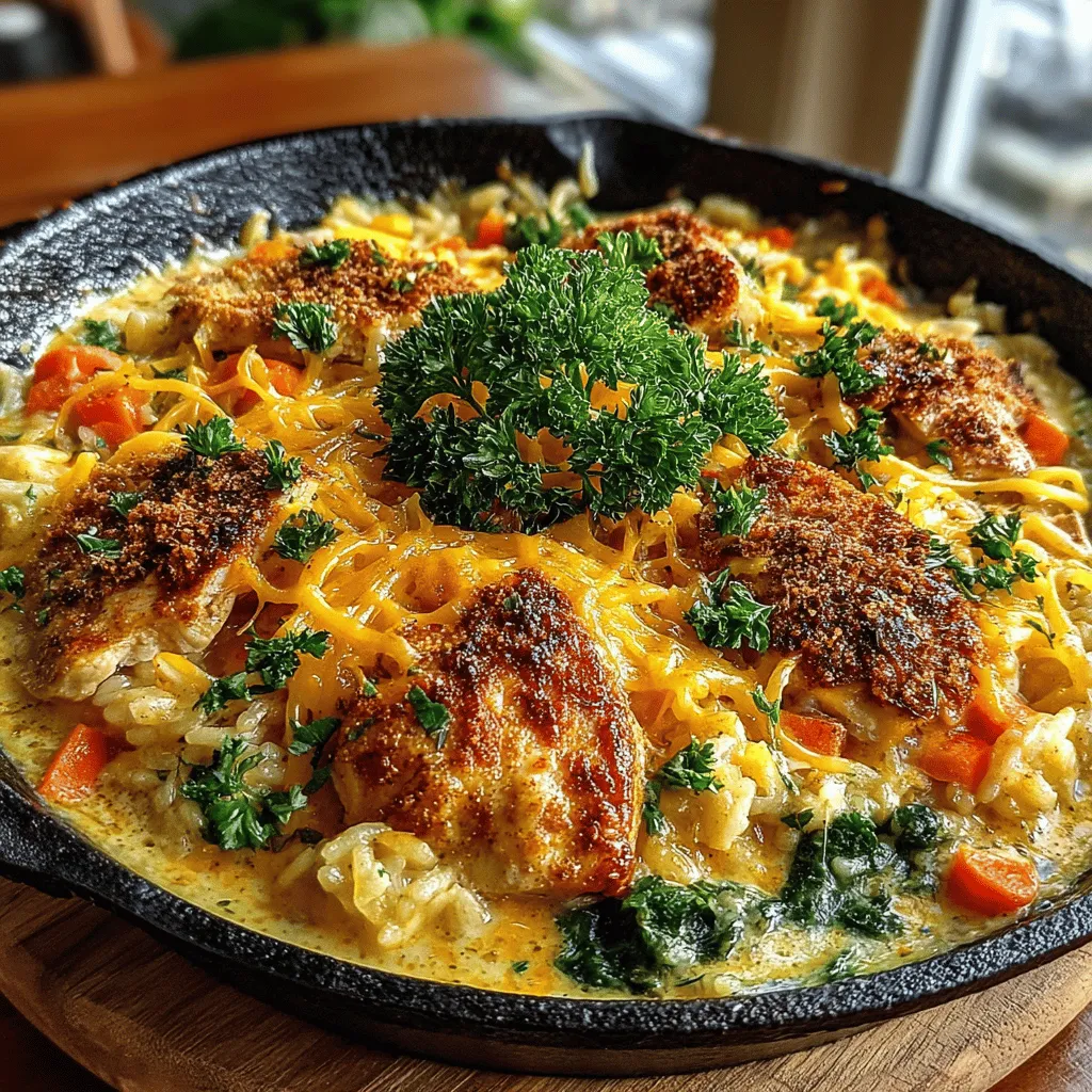 One-Pan Cheesy Chicken and Rice Casserole is the ultimate comfort food that brings warmth and satisfaction to any meal. This dish is a perfect solution for busy weeknights or family gatherings, combining convenience with deliciousness. The beauty of a one-pan recipe lies in its simplicity, allowing you to create a flavorful and filling meal without the hassle of multiple pots and pans. With its creamy texture and cheesy flavor, this casserole is not only delightful to the taste buds but also nutritious, featuring lean chicken and vibrant mixed vegetables, making it a well-balanced choice for dinner.