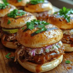 - 2 pounds pulled pork (pre-cooked or slow-cooked) - 1 cup BBQ sauce (store-bought or homemade) - 12 slider buns - 1 cup coleslaw (store-bought or homemade) - 1 tablespoon olive oil (optional, for toasting buns) - Optional toppings: pickles, jalapeños, or sliced onions