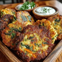 - 1 medium zucchini, grated and excess moisture removed - 1 medium carrot, grated - 1 cup fresh spinach, chopped - 1/2 cup all-purpose flour (or gluten-free flour for a gluten-free option) - 1 large egg - 1/4 cup grated Parmesan cheese (optional) - 1 teaspoon garlic powder - 1 teaspoon onion powder - 1/2 teaspoon paprika - Salt and pepper, to taste - Cooking spray or olive oil for air frying