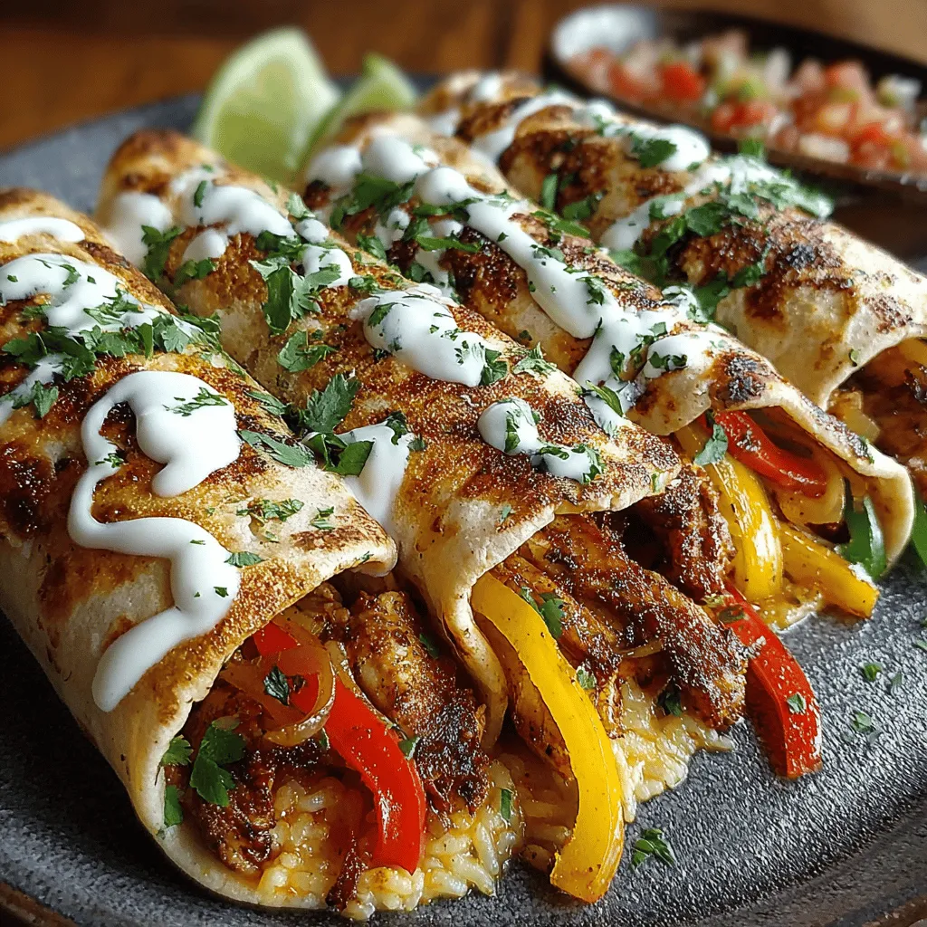 Sizzlin’ Chicken Fajita Wraps are a delightful fusion of flavors that bring the taste of Tex-Mex cuisine right to your kitchen. These wraps are not only delicious but also incredibly versatile, making them a perfect meal for any occasion, whether it's a casual family dinner or a festive gathering with friends. This recipe showcases tender, marinated chicken combined with vibrant bell peppers and onions, all wrapped up in soft tortillas. With a preparation time of just 30 minutes and serving size for four, these wraps are a quick and satisfying option for busy weeknights.