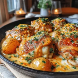 Creamy Garlic Butter Chicken and Potatoes is a delightful one-pan dish that brings together the rich flavors of garlic and butter with the comforting appeal of tender chicken and baby potatoes. This recipe is perfect for those who appreciate a meal that feels indulgent yet is surprisingly simple to prepare.