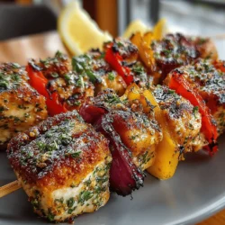 - 1 pound boneless, skinless chicken breasts, cut into 1-inch cubes - 2 tablespoons olive oil - Zest and juice of 2 lemons - 2 cloves garlic, minced - 1 teaspoon smoked paprika - 1 teaspoon dried oregano - 1 teaspoon dried thyme - Salt and pepper to taste - 1 bell pepper (any color), cut into 1-inch pieces - 1 red onion, cut into 1-inch pieces - Fresh parsley, chopped (for garnish)