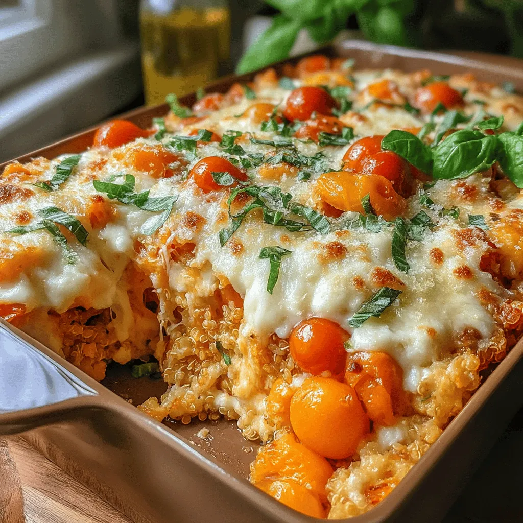 Cheesy Tomato Basil Quinoa Casserole