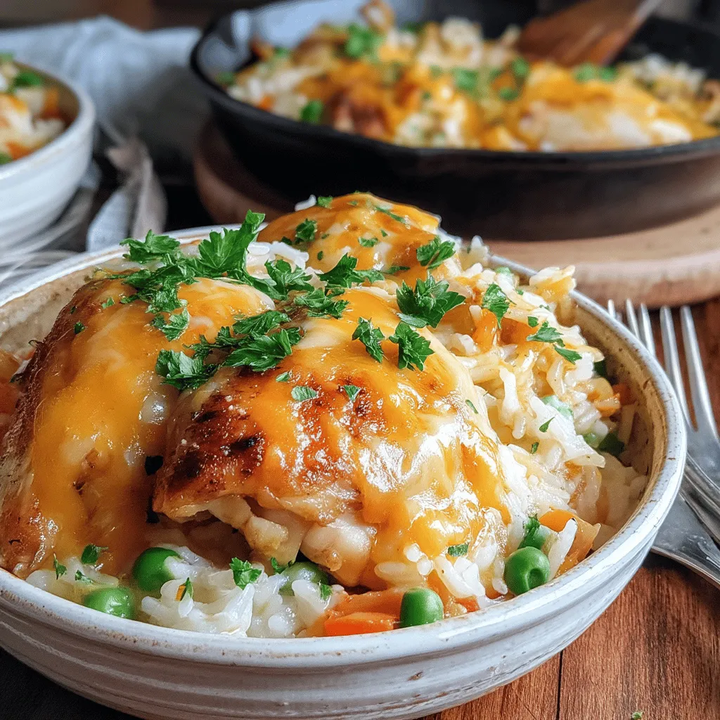 Cheesy Chicken & Rice Delight is the ultimate comfort food, perfect for busy weeknights when you want something satisfying yet quick to prepare. This dish brings together tender chicken, creamy cheese, and fluffy rice in one pot, making it an easy, delicious meal that the whole family will love. With its rich flavors and comforting texture, it has quickly become a favorite at the dinner table.